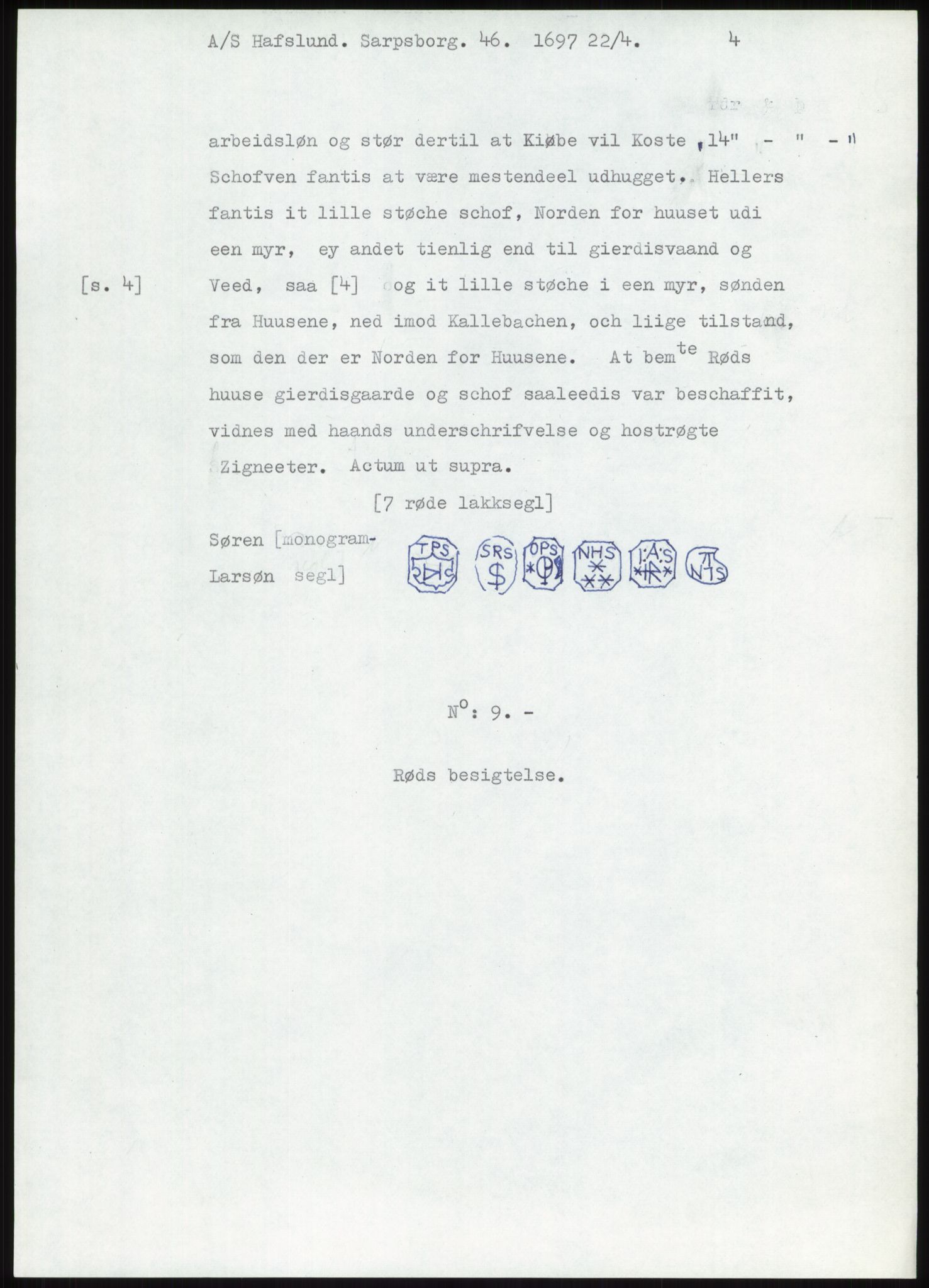 Samlinger til kildeutgivelse, Diplomavskriftsamlingen, AV/RA-EA-4053/H/Ha, p. 295