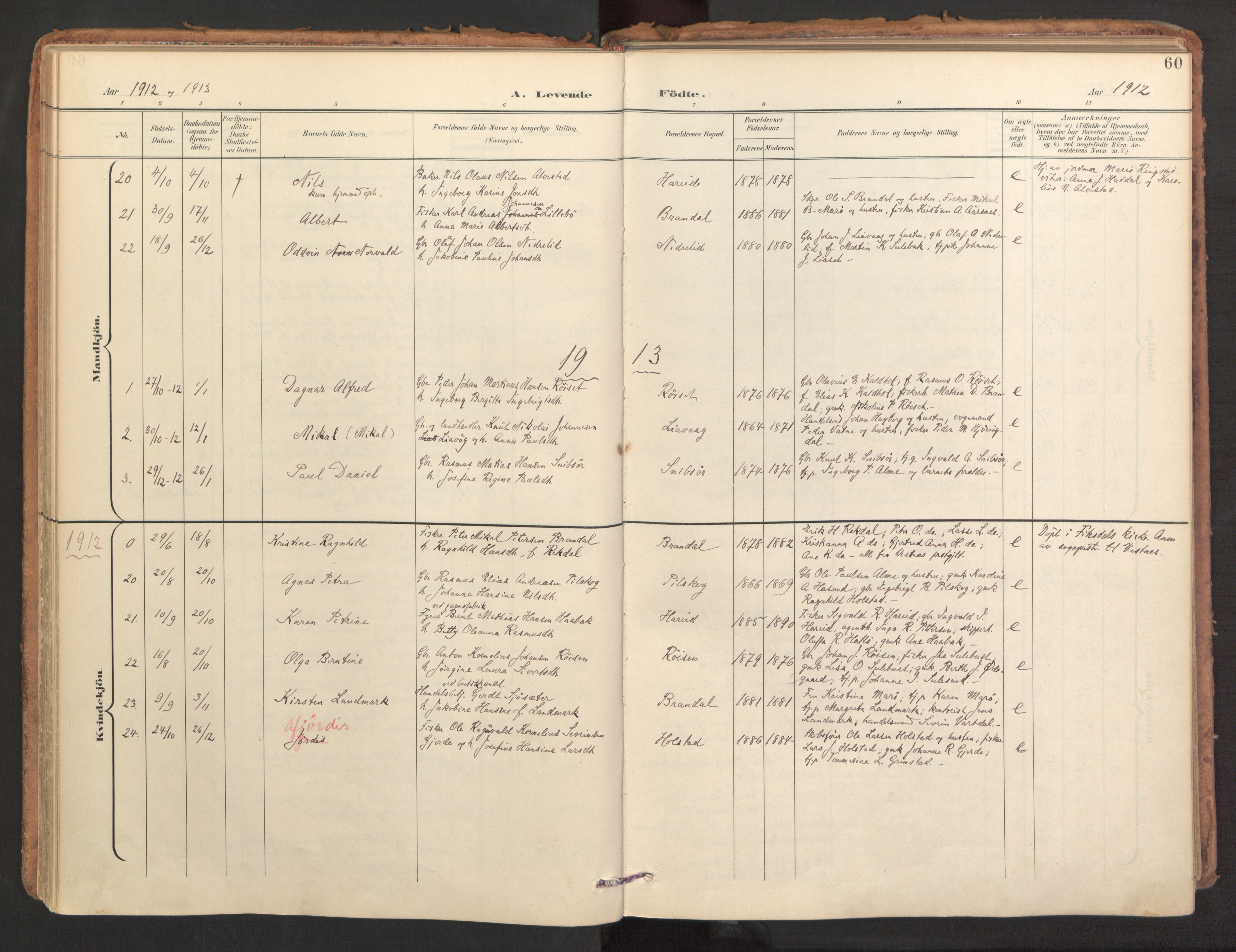 Ministerialprotokoller, klokkerbøker og fødselsregistre - Møre og Romsdal, SAT/A-1454/510/L0123: Parish register (official) no. 510A03, 1898-1922, p. 60
