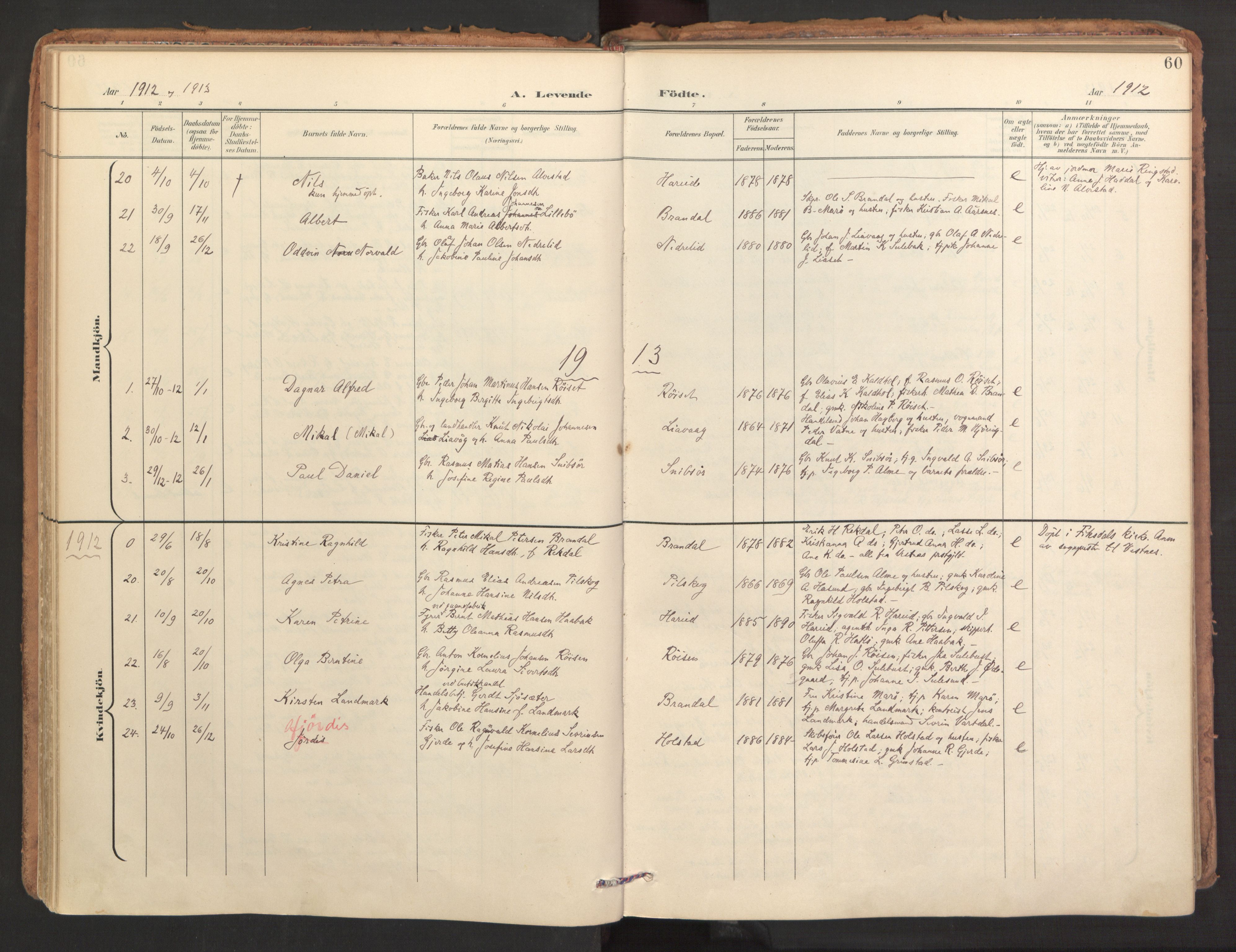 Ministerialprotokoller, klokkerbøker og fødselsregistre - Møre og Romsdal, AV/SAT-A-1454/510/L0123: Parish register (official) no. 510A03, 1898-1922, p. 60