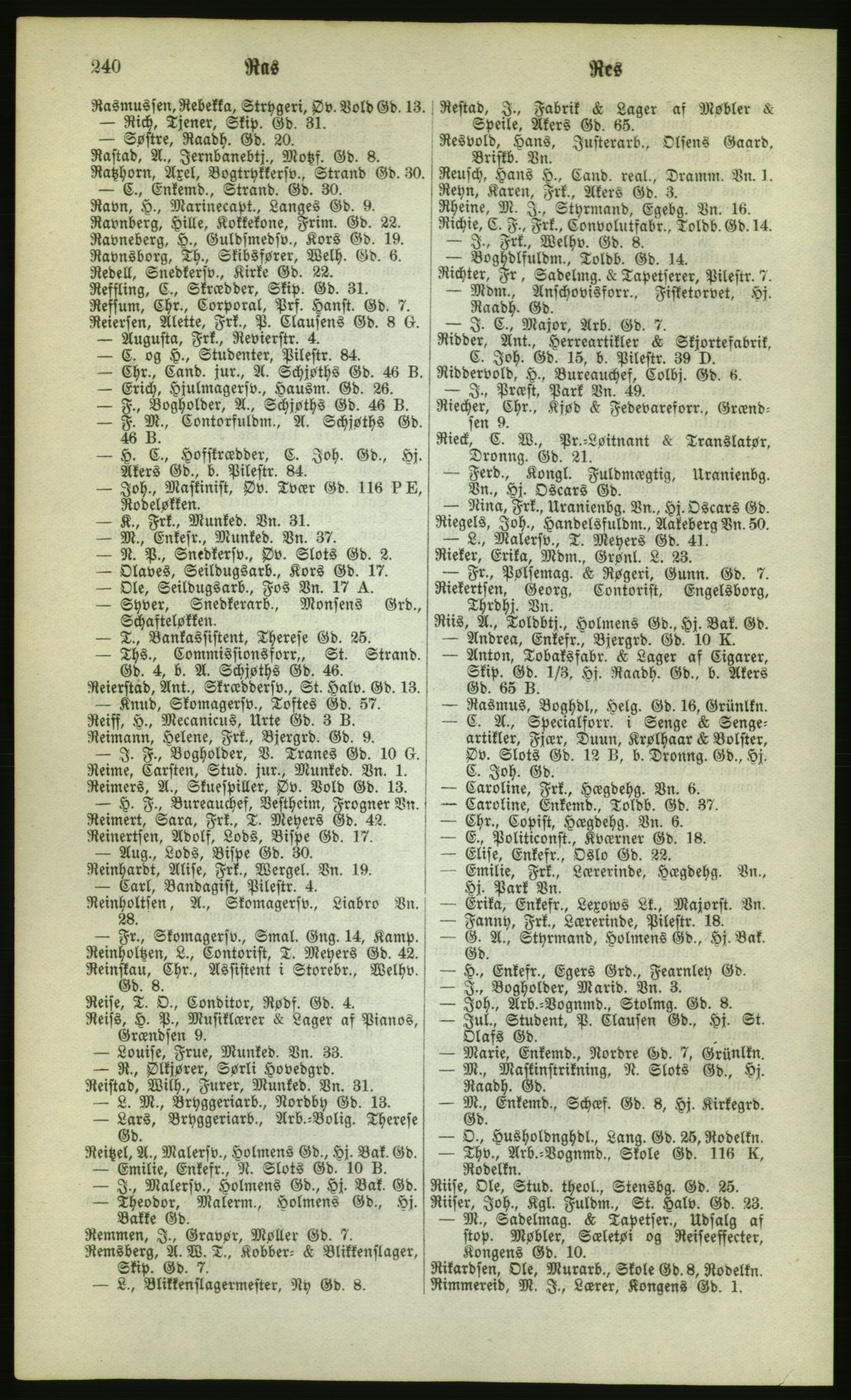 Kristiania/Oslo adressebok, PUBL/-, 1880, p. 240