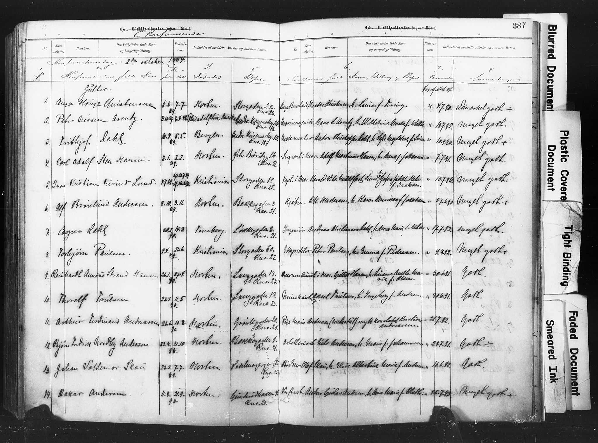 Horten kirkebøker, AV/SAKO-A-348/F/Fa/L0005: Parish register (official) no. 5, 1896-1904, p. 387