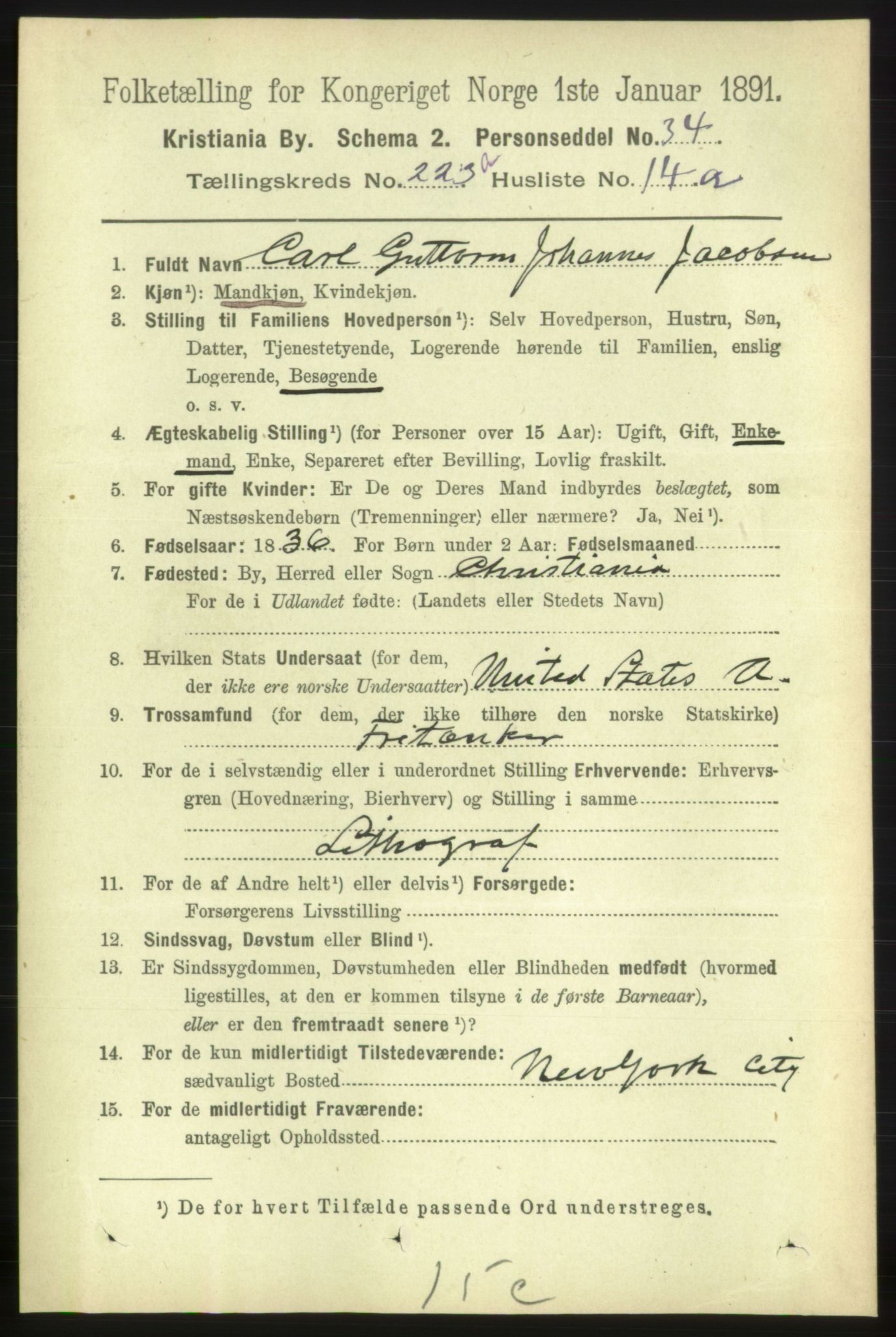 RA, 1891 census for 0301 Kristiania, 1891, p. 134558