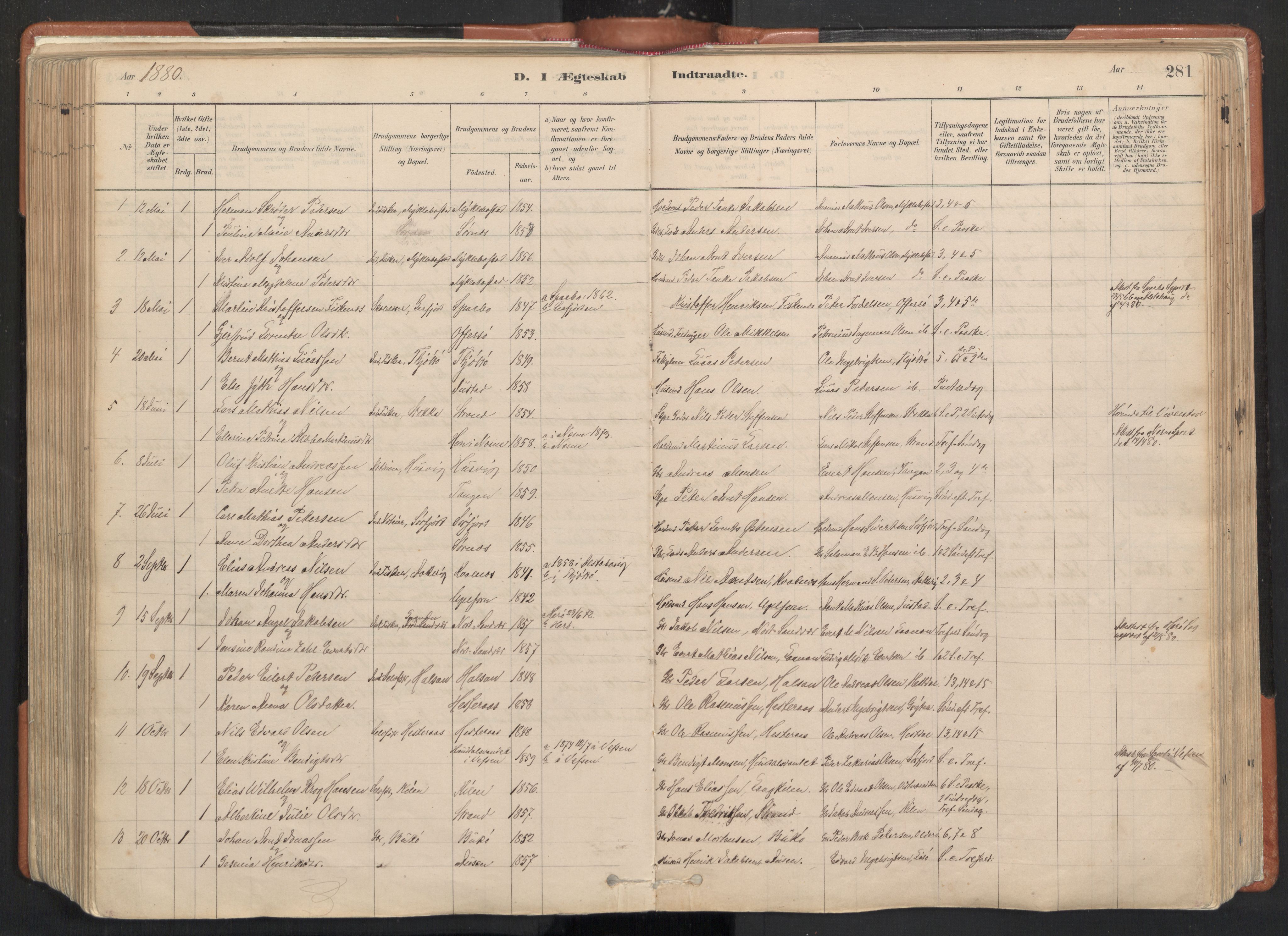 Ministerialprotokoller, klokkerbøker og fødselsregistre - Nordland, SAT/A-1459/817/L0264: Parish register (official) no. 817A04, 1878-1907, p. 281
