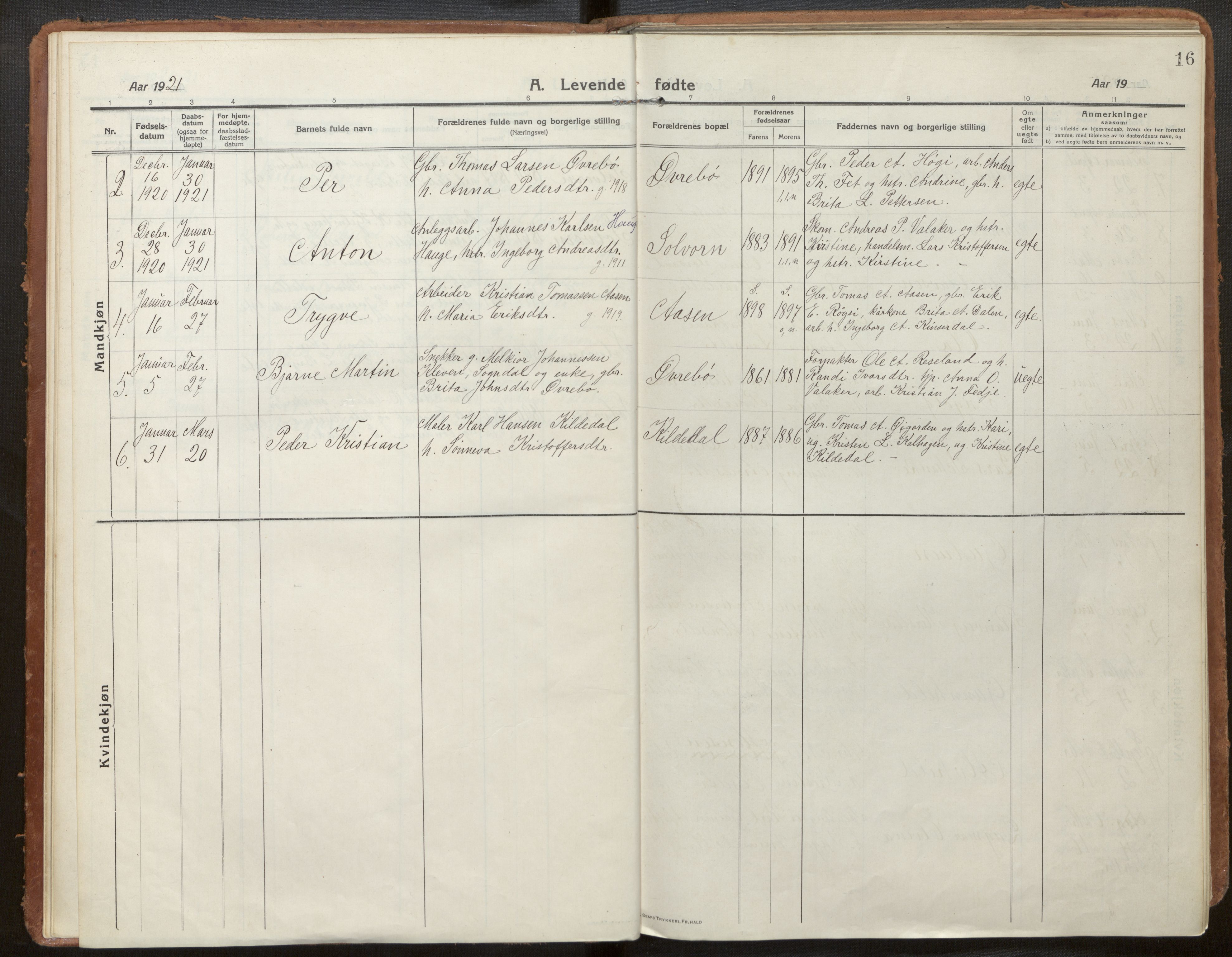 Hafslo sokneprestembete, AV/SAB-A-80301/H/Haa/Haac/L0002: Parish register (official) no. C 2, 1914-1955, p. 16