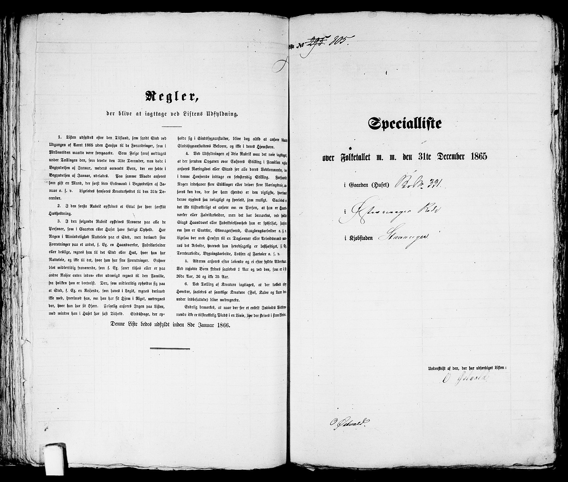 RA, 1865 census for Stavanger, 1865, p. 1643