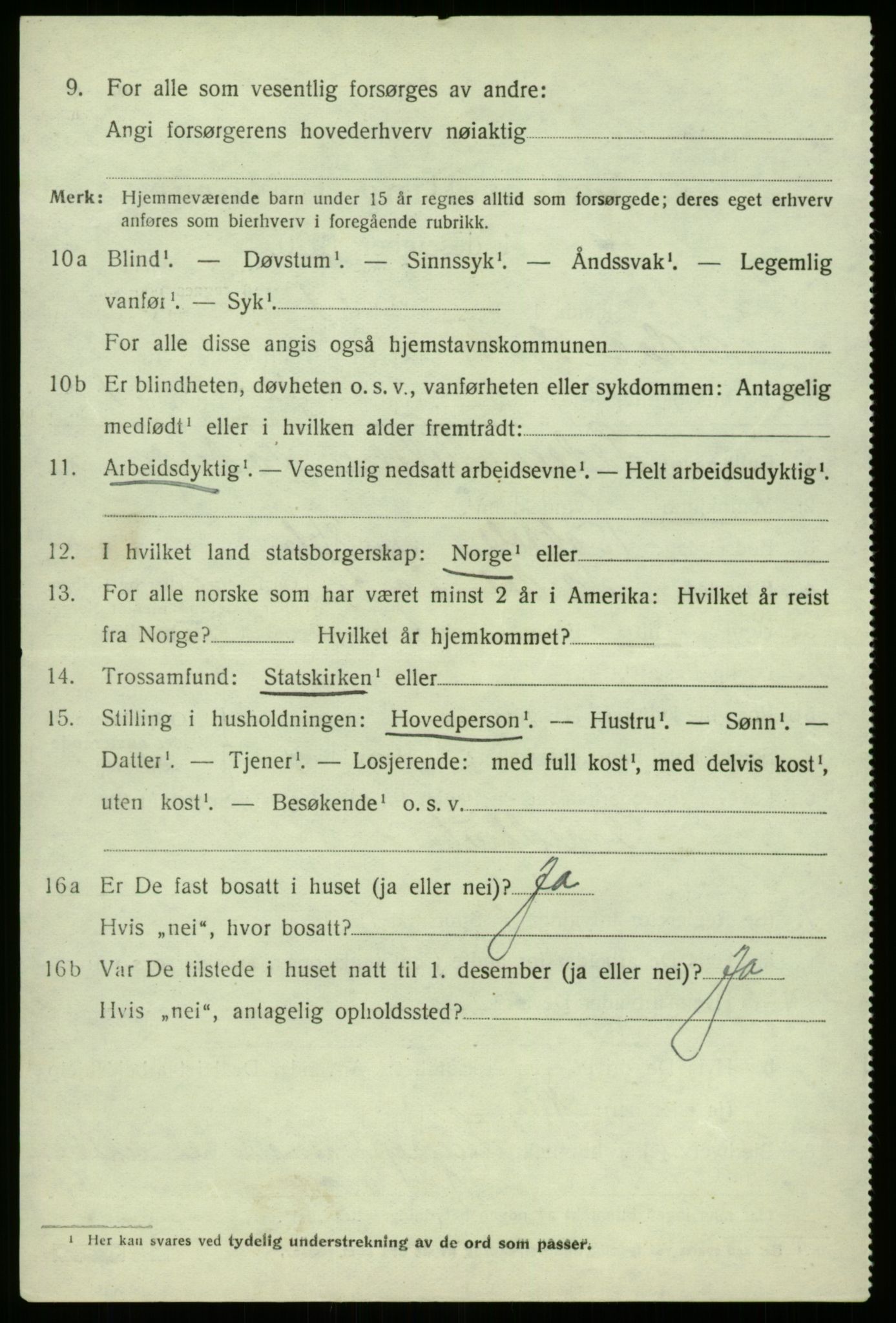 SAB, 1920 census for Lærdal, 1920, p. 4353