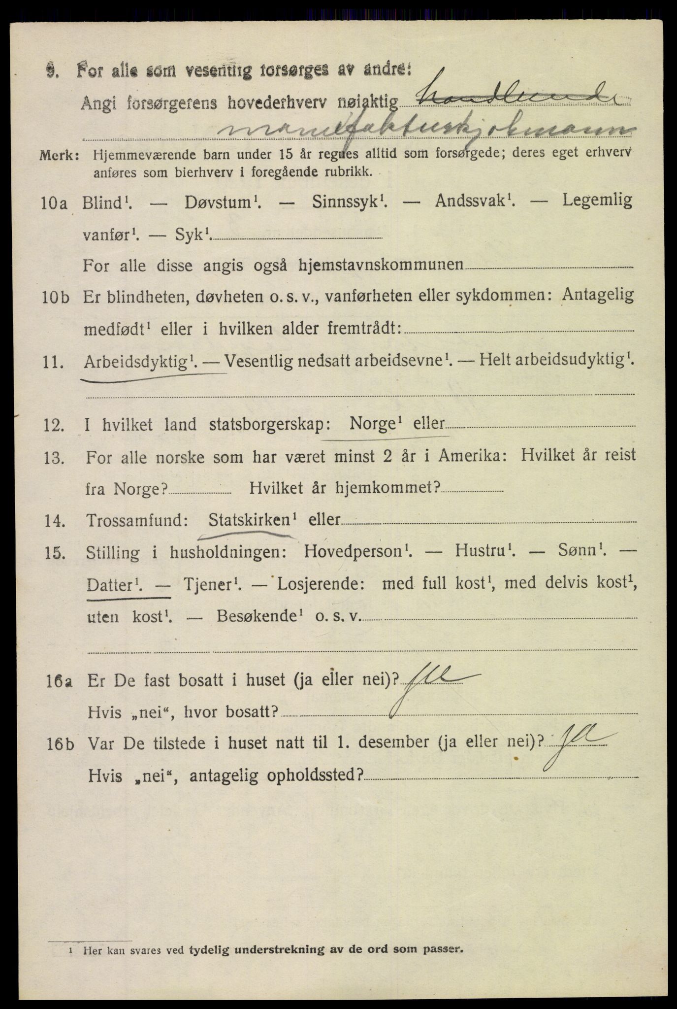 SAH, 1920 census for Nord-Aurdal, 1920, p. 5337