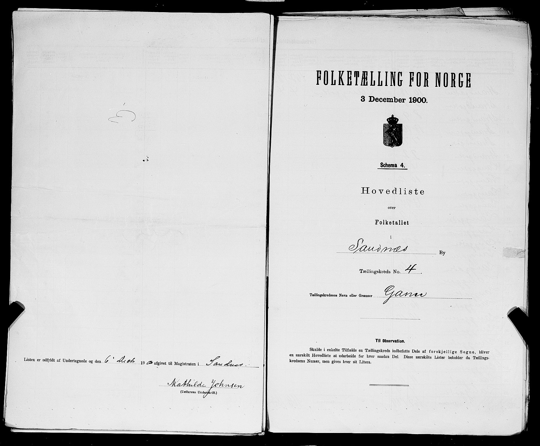 SAST, 1900 census for Sandnes, 1900, p. 23