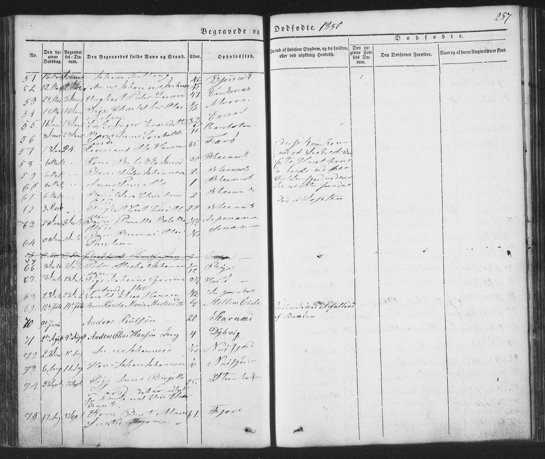 Ministerialprotokoller, klokkerbøker og fødselsregistre - Nordland, AV/SAT-A-1459/853/L0769: Parish register (official) no. 853A08, 1836-1856, p. 257