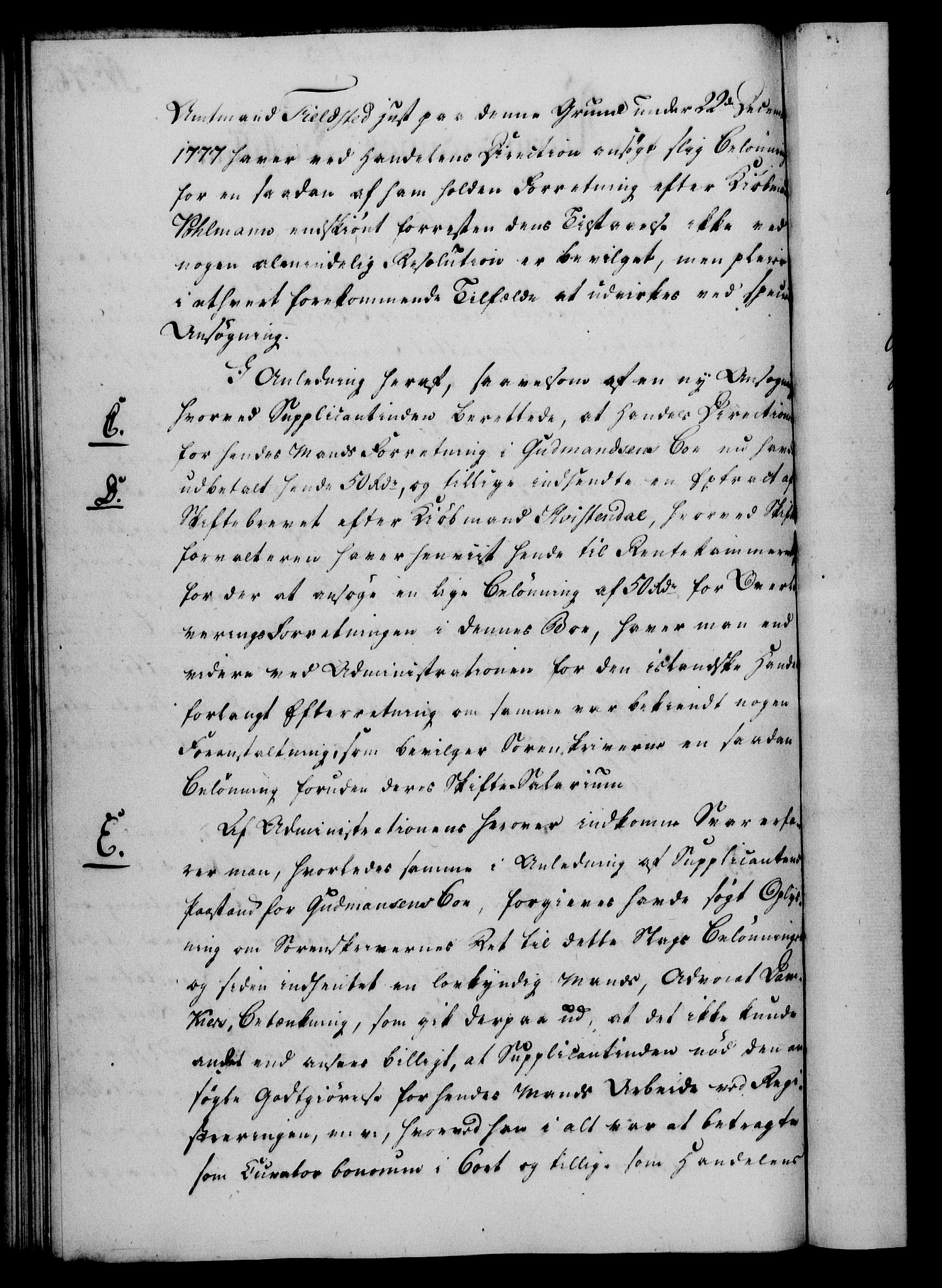 Rentekammeret, Kammerkanselliet, RA/EA-3111/G/Gf/Gfa/L0064: Norsk relasjons- og resolusjonsprotokoll (merket RK 52.64), 1782, p. 595