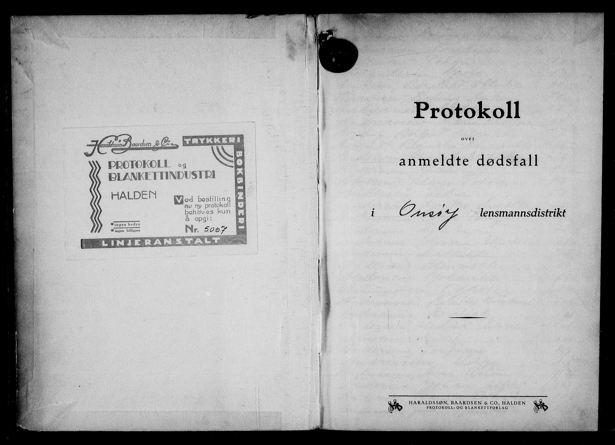 Onsøy lensmannskontor, SAO/A-10007/H/Ha/L0006: Dødsfallsprotokoll, 1935-1940