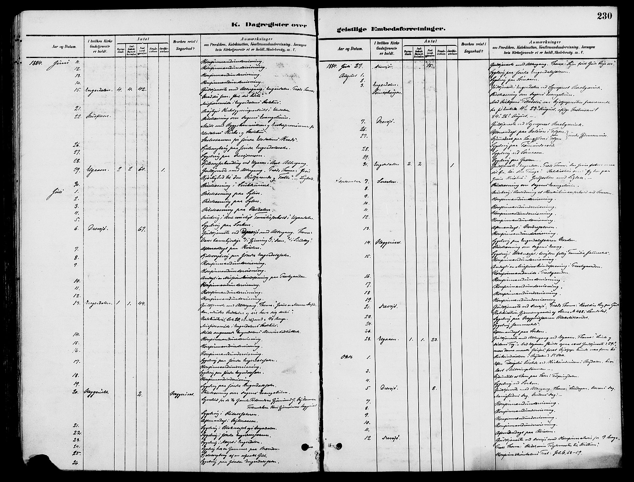 Engerdal prestekontor, AV/SAH-PREST-048/H/Ha/Haa/L0001: Parish register (official) no. 1, 1881-1898, p. 230