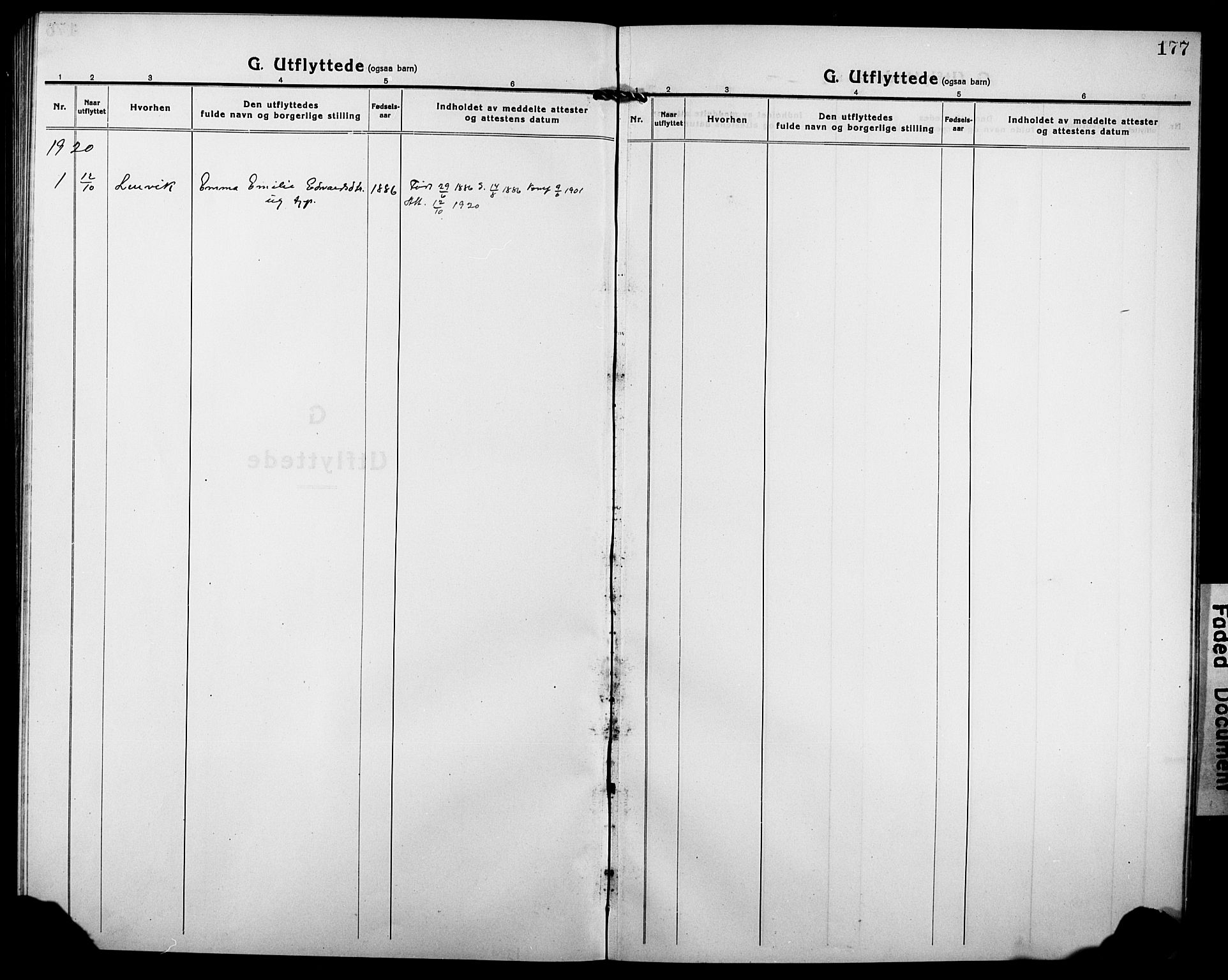 Tranøy sokneprestkontor, SATØ/S-1313/I/Ia/Iab/L0006klokker: Parish register (copy) no. 6, 1919-1932, p. 177