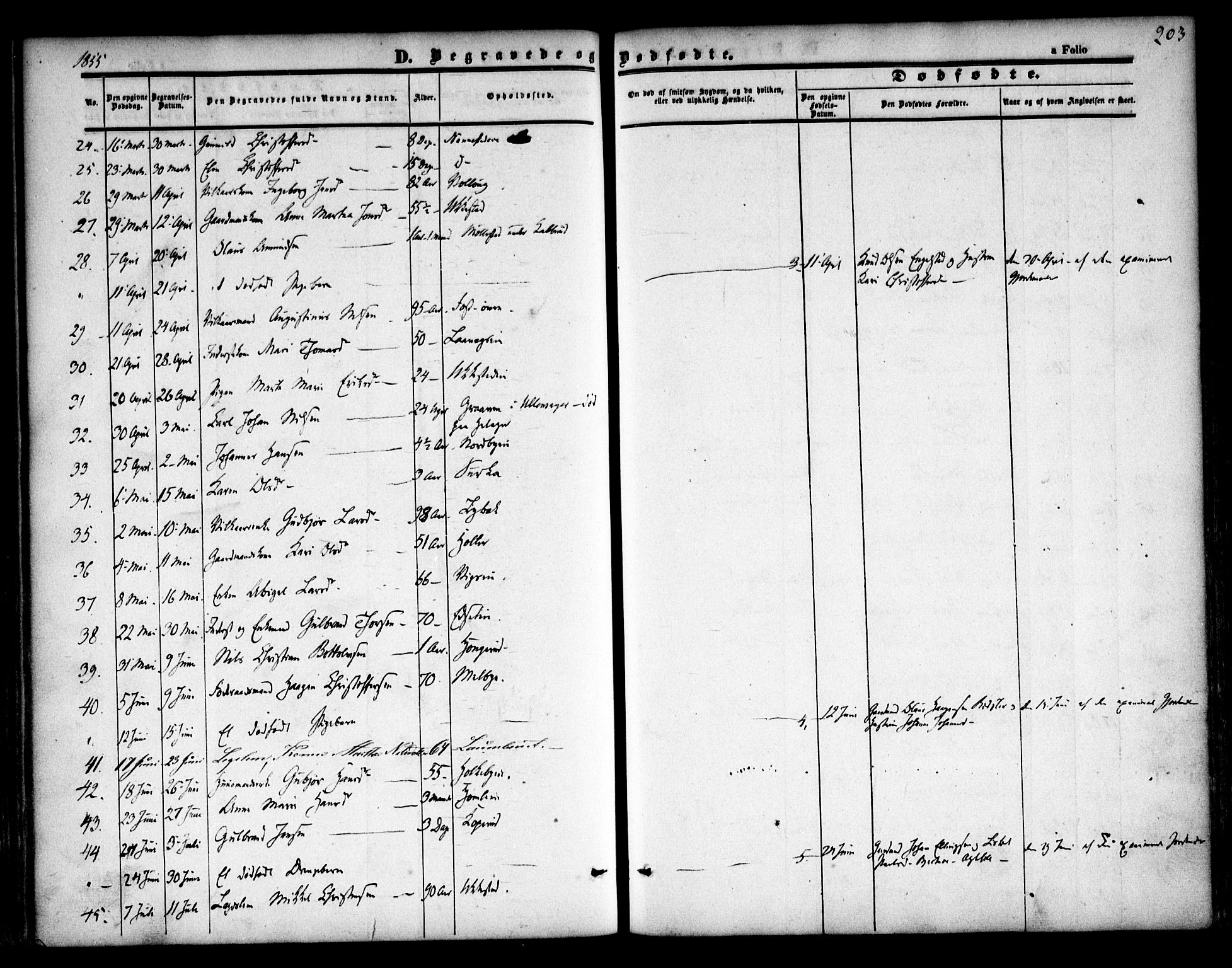 Nannestad prestekontor Kirkebøker, SAO/A-10414a/F/Fa/L0011: Parish register (official) no. I 11, 1850-1859, p. 203