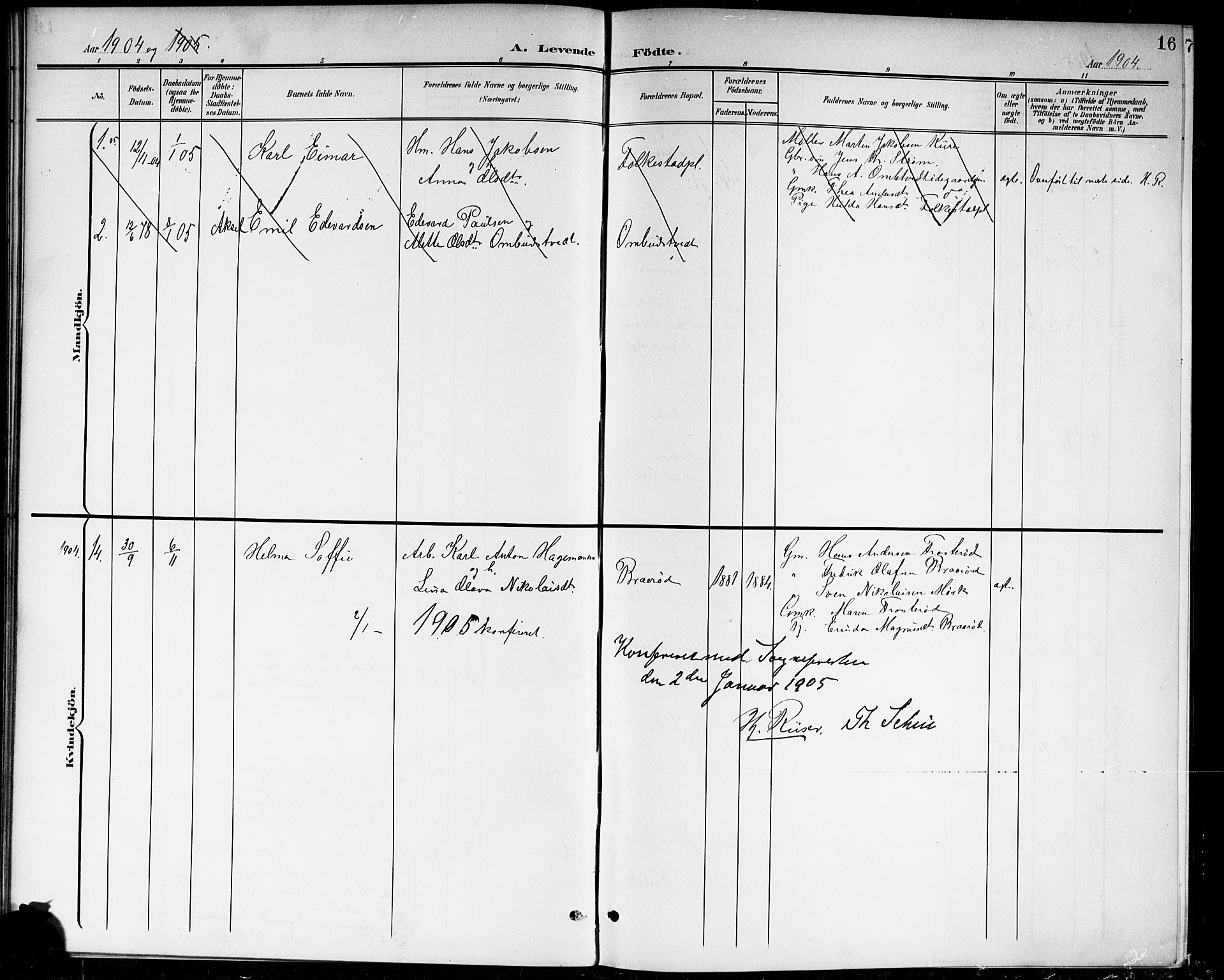 Våler prestekontor Kirkebøker, SAO/A-11083/G/Ga/L0004: Parish register (copy) no. I 4, 1901-1914, p. 16