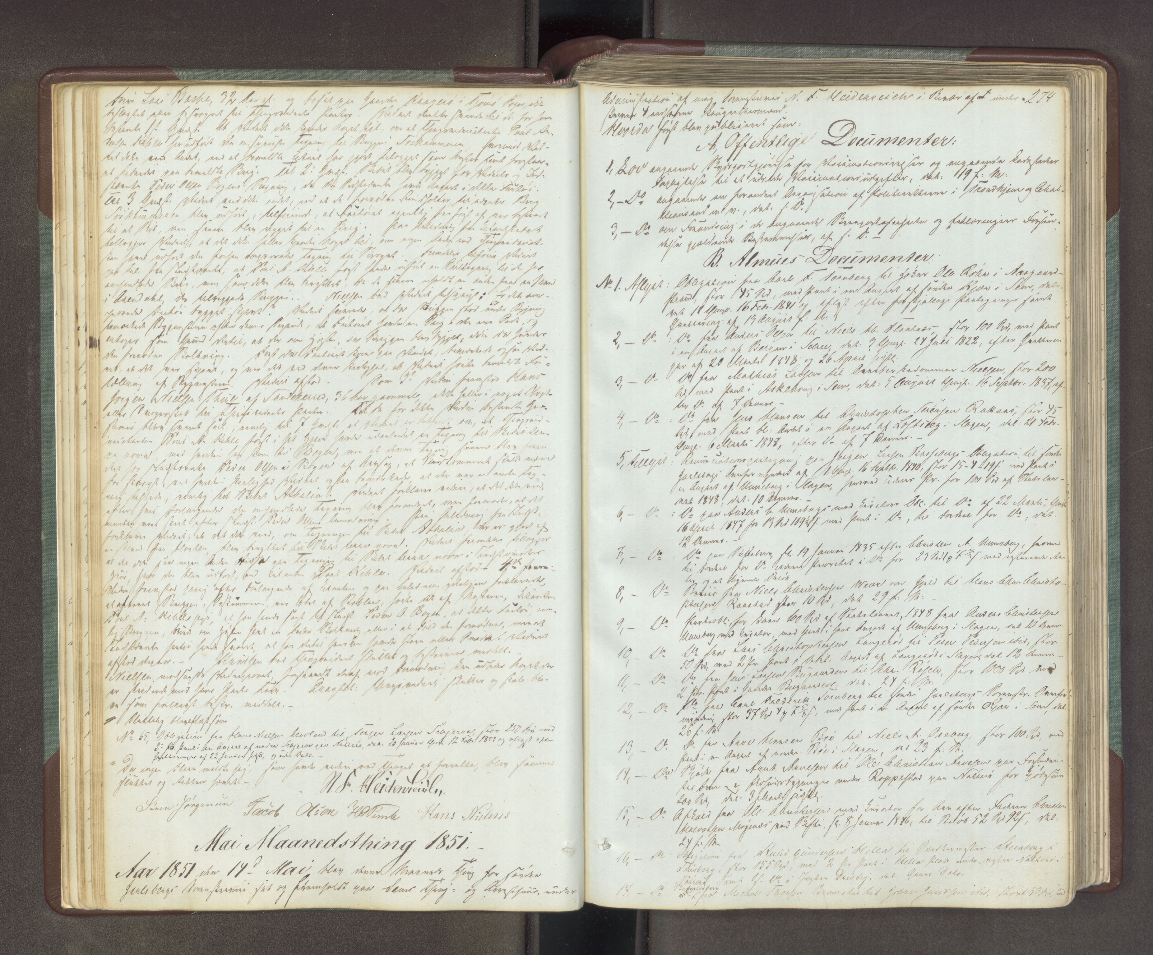 Søndre Jarlsberg sorenskriveri, AV/SAKO-A-129/F/Fa/L0034B: Tingbok, 1850-1856, p. 273b-274a