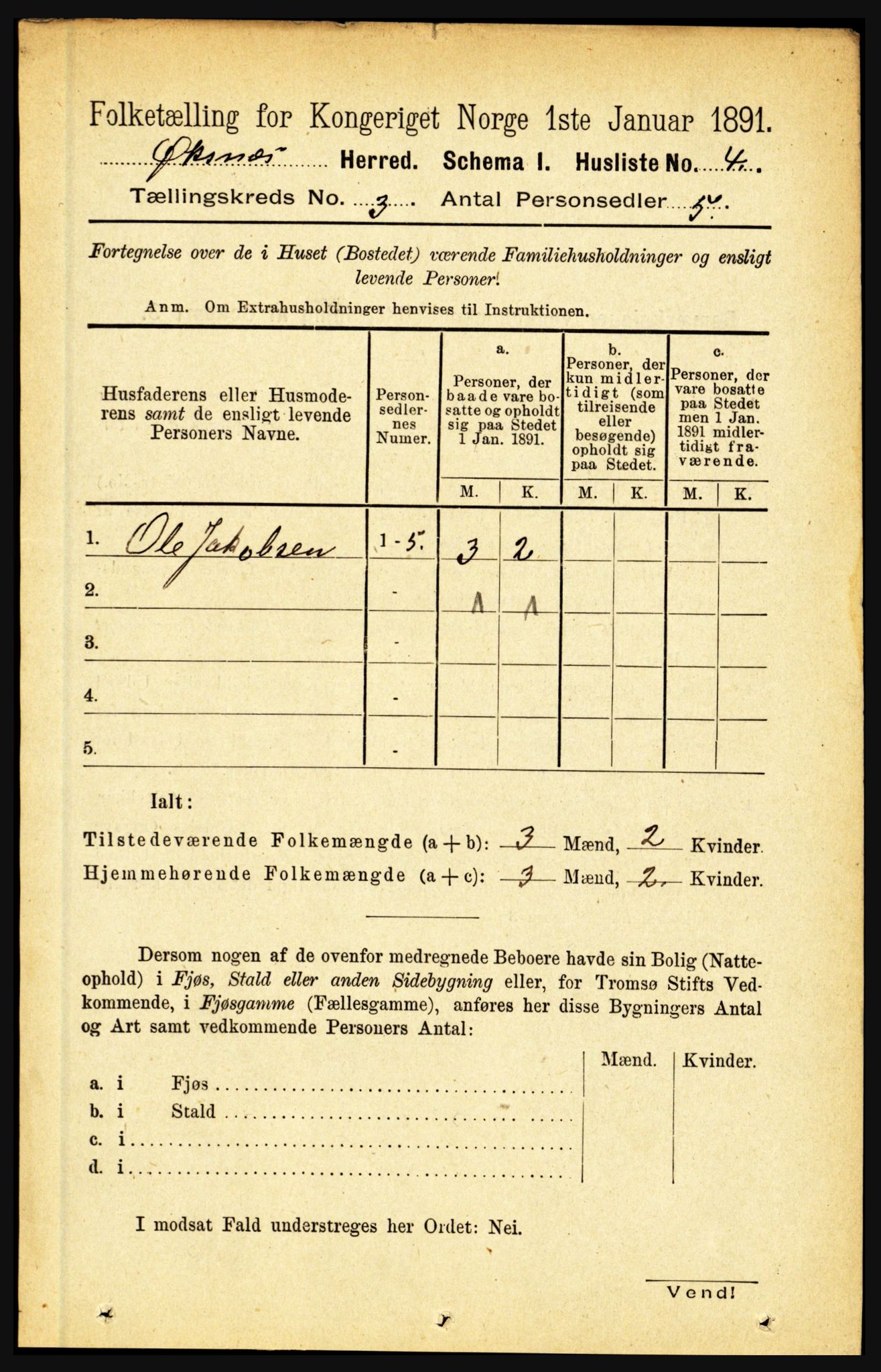 RA, 1891 census for 1868 Øksnes, 1891, p. 1069