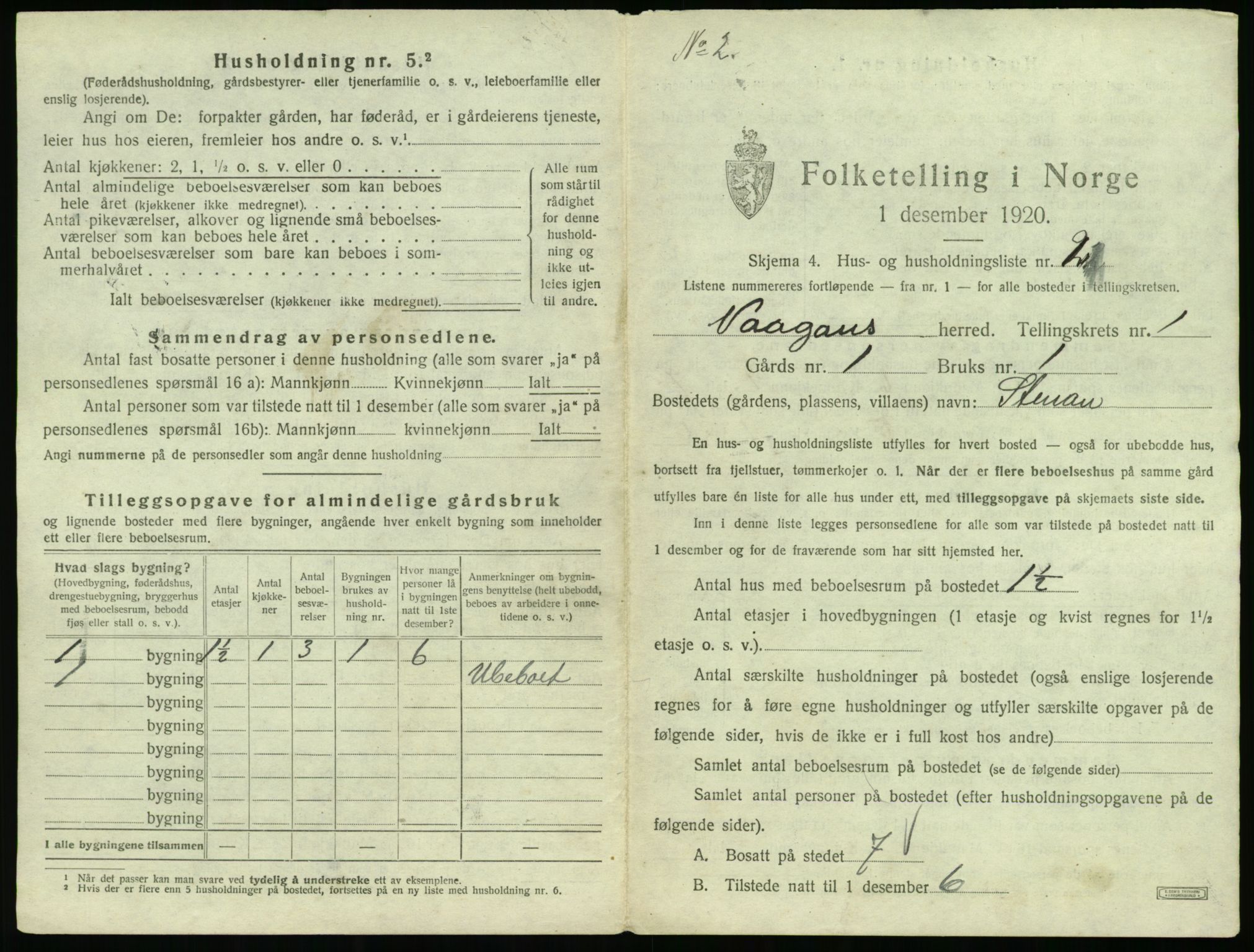 SAT, 1920 census for Vågan, 1920, p. 49