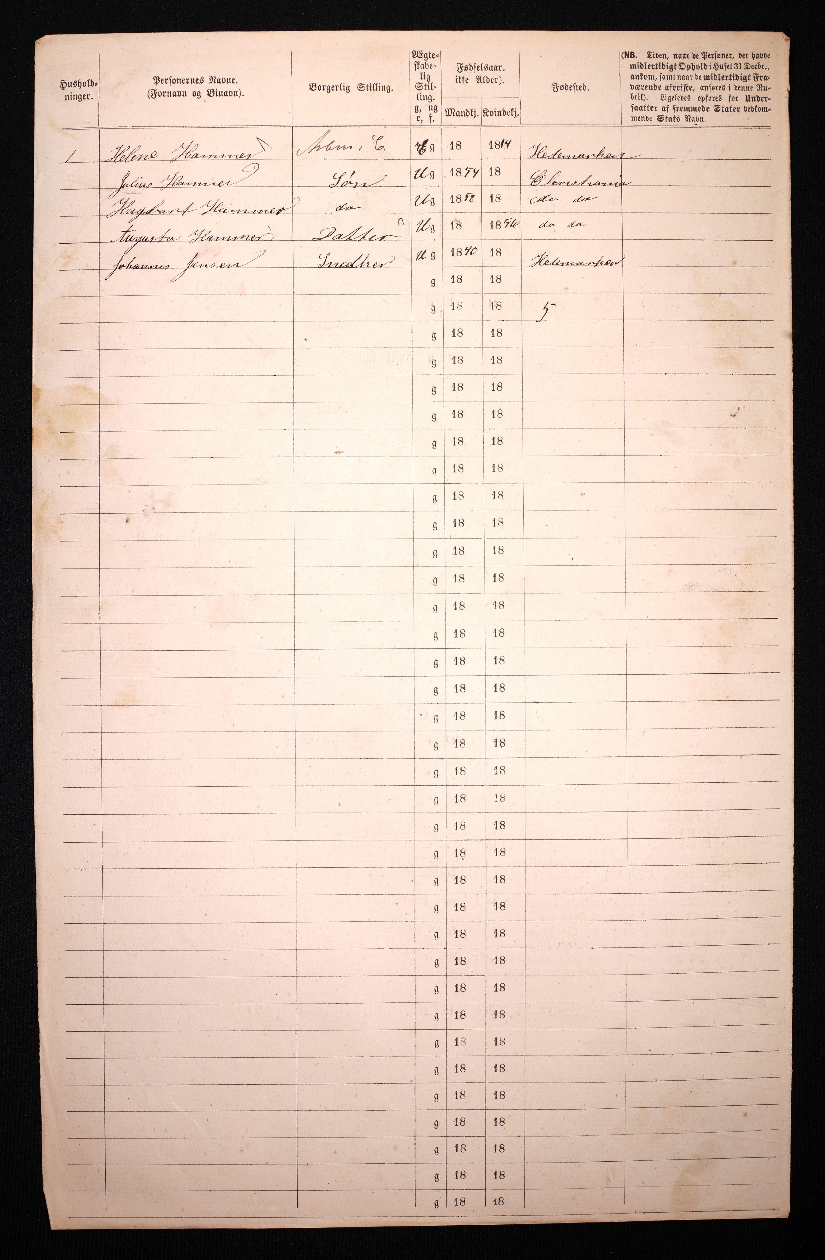 RA, 1870 census for 0301 Kristiania, 1870, p. 3571