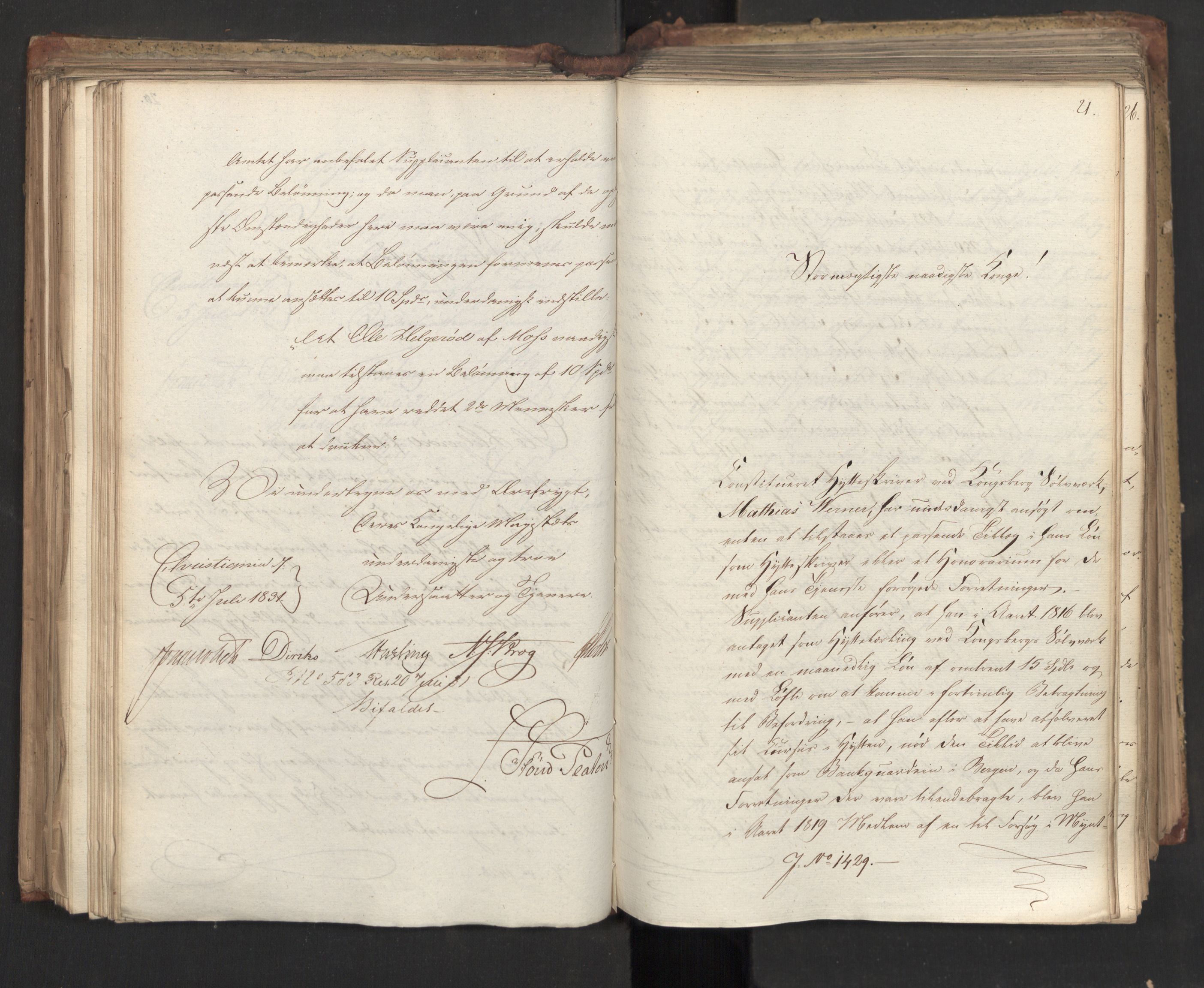 Statsrådsavdelingen i Stockholm, RA/S-1003/D/Da/L0072: Regjeringsinnstillinger nr. 1365-1533, 1831, p. 237