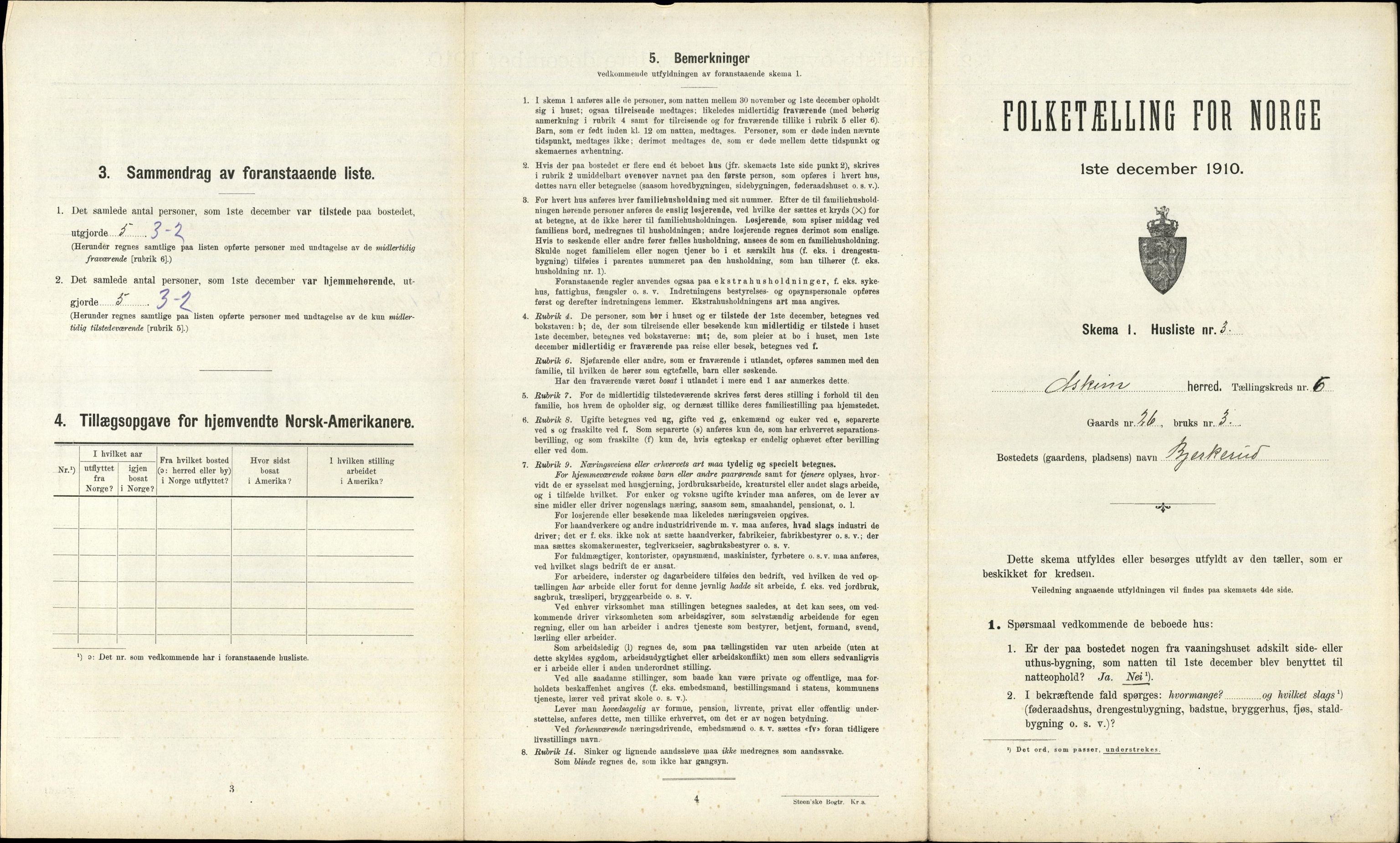 RA, 1910 census for Askim, 1910, p. 975