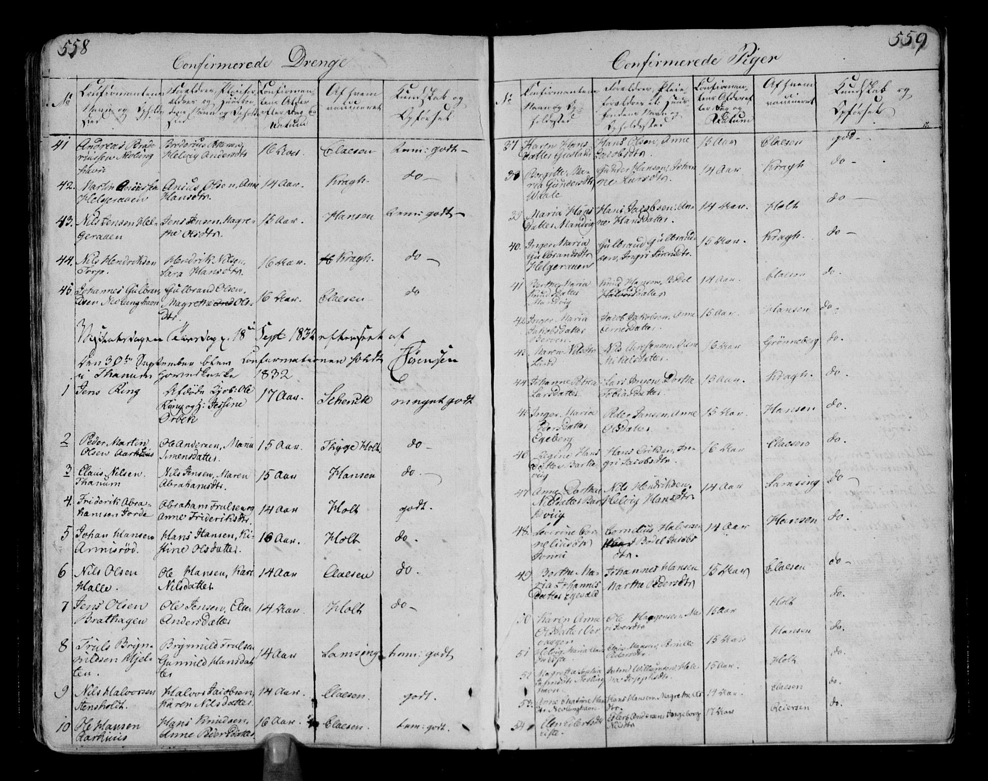 Brunlanes kirkebøker, SAKO/A-342/F/Fa/L0002: Parish register (official) no. I 2, 1802-1834, p. 558-559