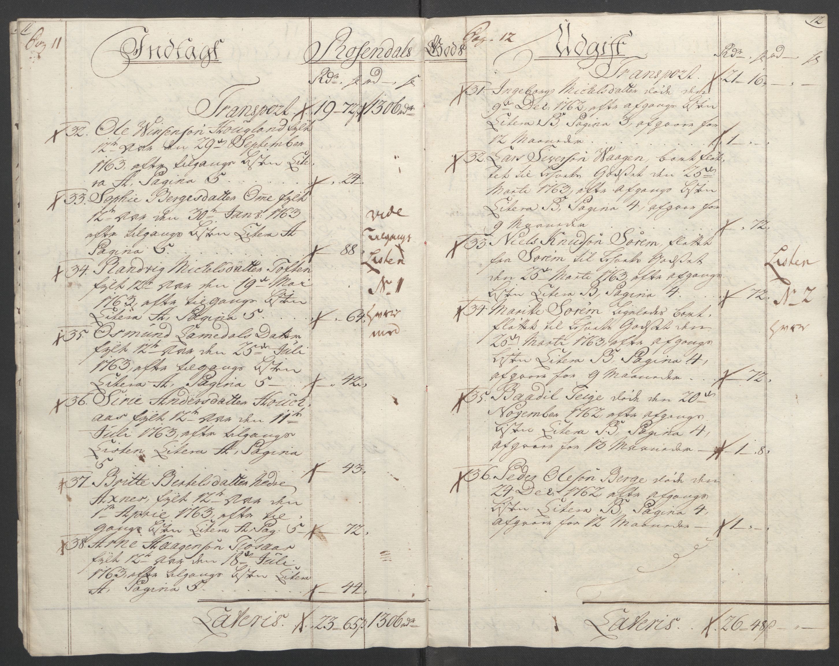 Rentekammeret inntil 1814, Reviderte regnskaper, Fogderegnskap, AV/RA-EA-4092/R49/L3157: Ekstraskatten Rosendal Baroni, 1762-1772, p. 22