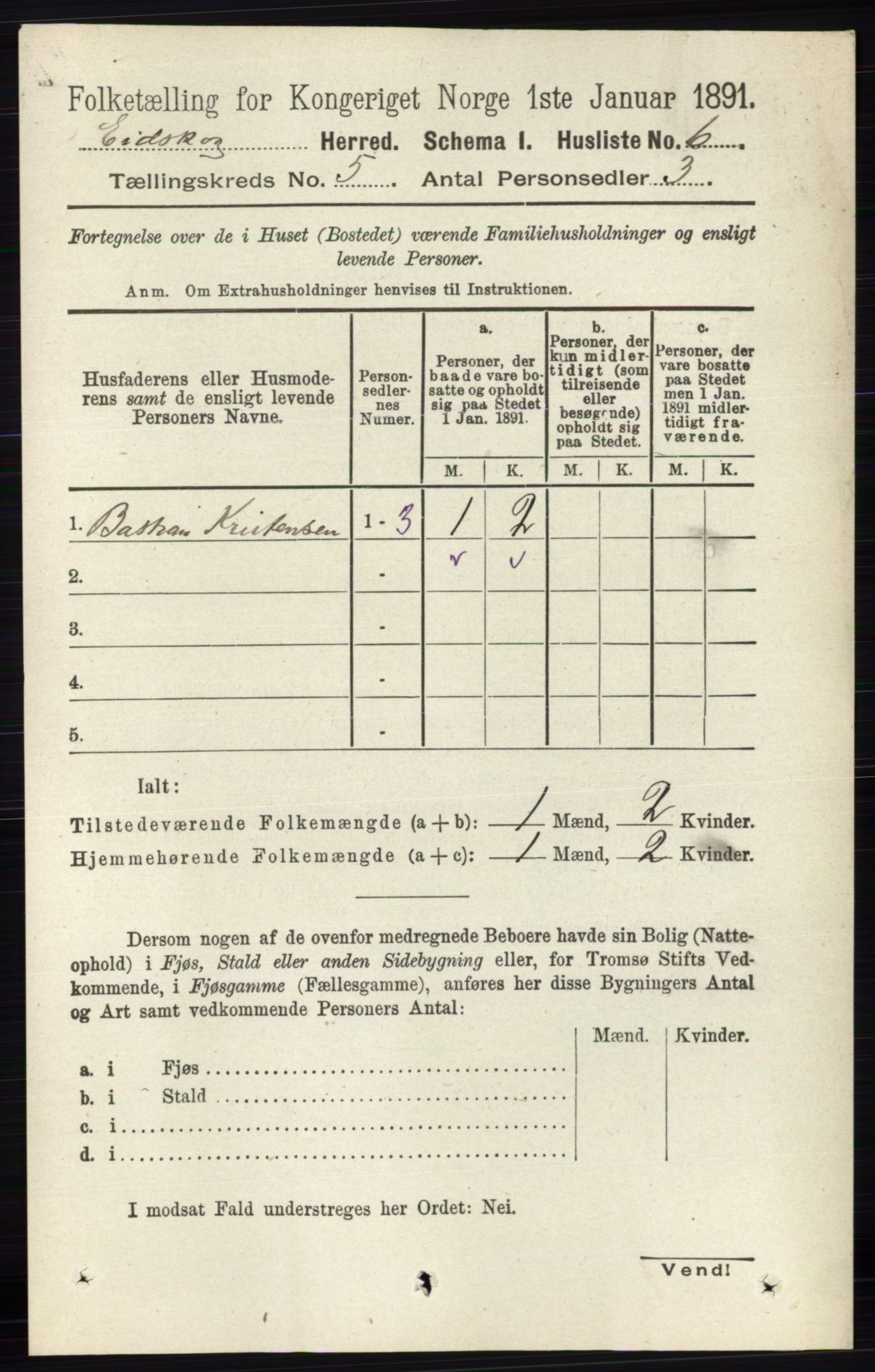 RA, 1891 census for 0420 Eidskog, 1891, p. 1956