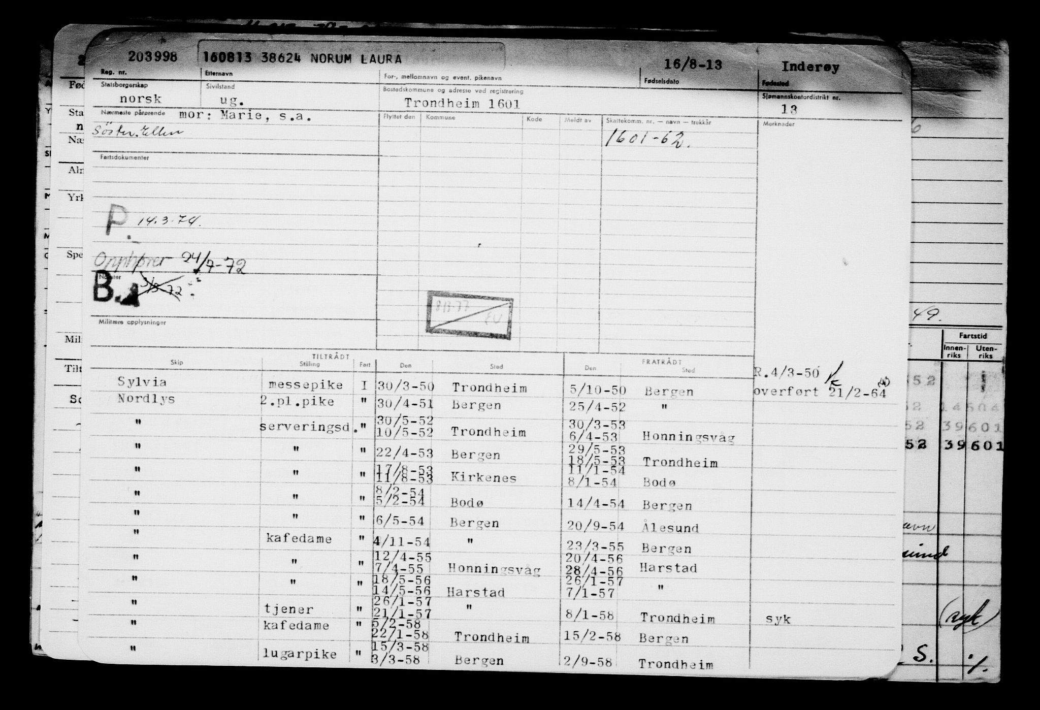 Direktoratet for sjømenn, AV/RA-S-3545/G/Gb/L0114: Hovedkort, 1913, p. 704