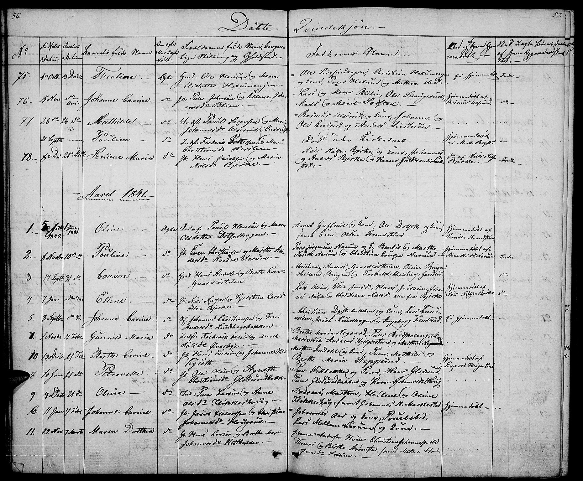 Vestre Toten prestekontor, SAH/PREST-108/H/Ha/Hab/L0002: Parish register (copy) no. 2, 1836-1848, p. 56-57