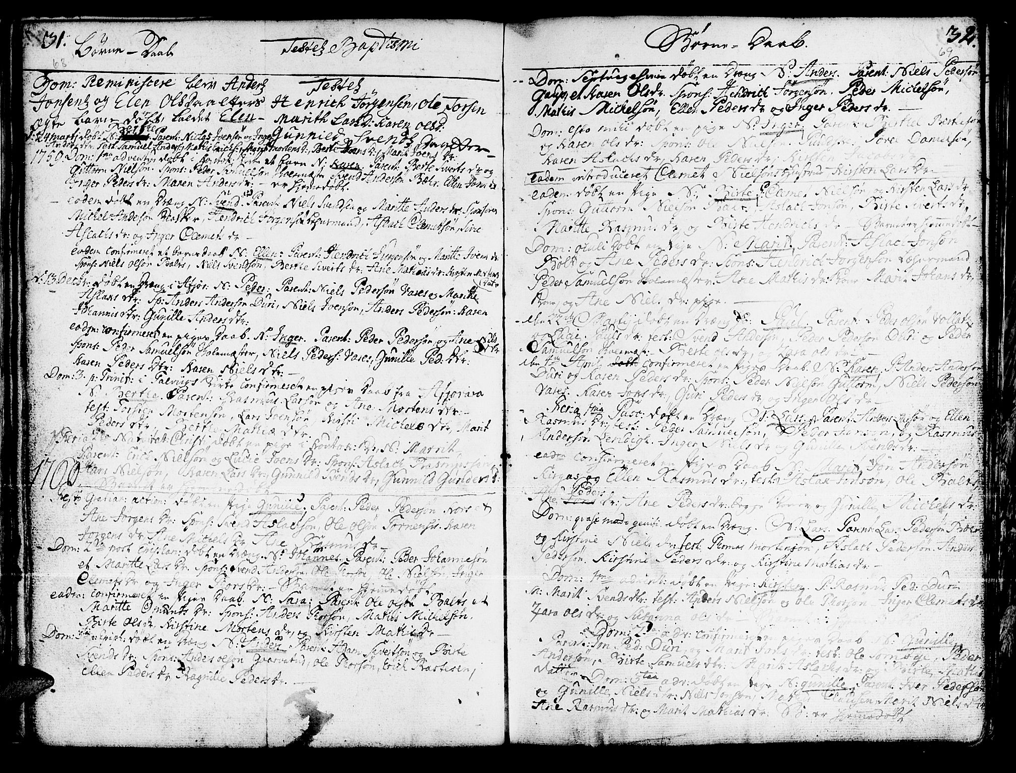 Kautokeino sokneprestembete, SATØ/S-1340/H/Ha/L0001.kirke: Parish register (official) no. 1, 1723-1776, p. 68-69
