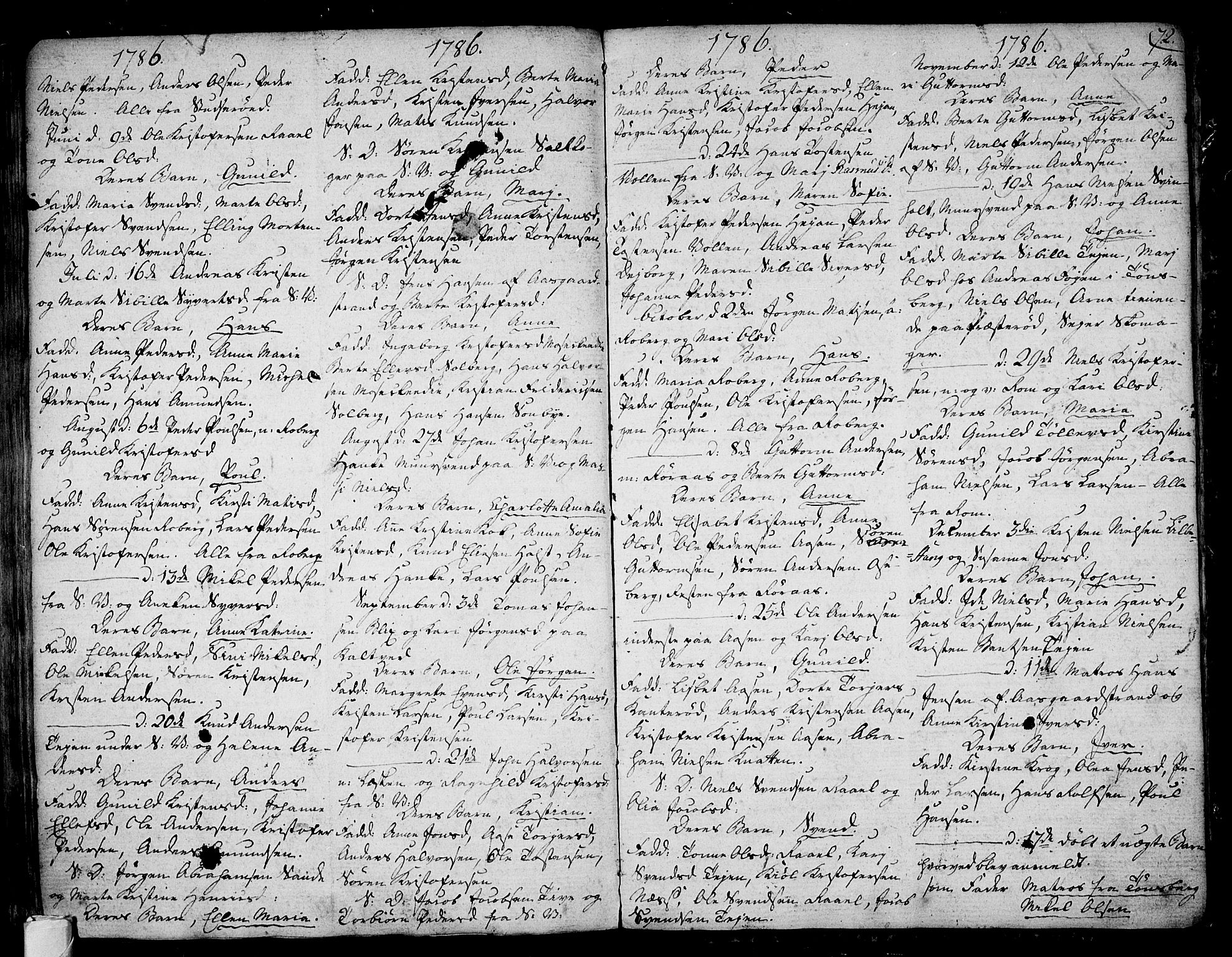 Sem kirkebøker, AV/SAKO-A-5/F/Fb/L0002: Parish register (official) no. II 2, 1764-1792, p. 72