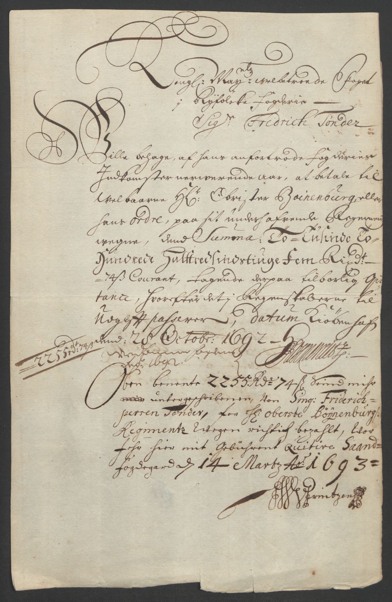 Rentekammeret inntil 1814, Reviderte regnskaper, Fogderegnskap, AV/RA-EA-4092/R47/L2856: Fogderegnskap Ryfylke, 1689-1693, p. 525