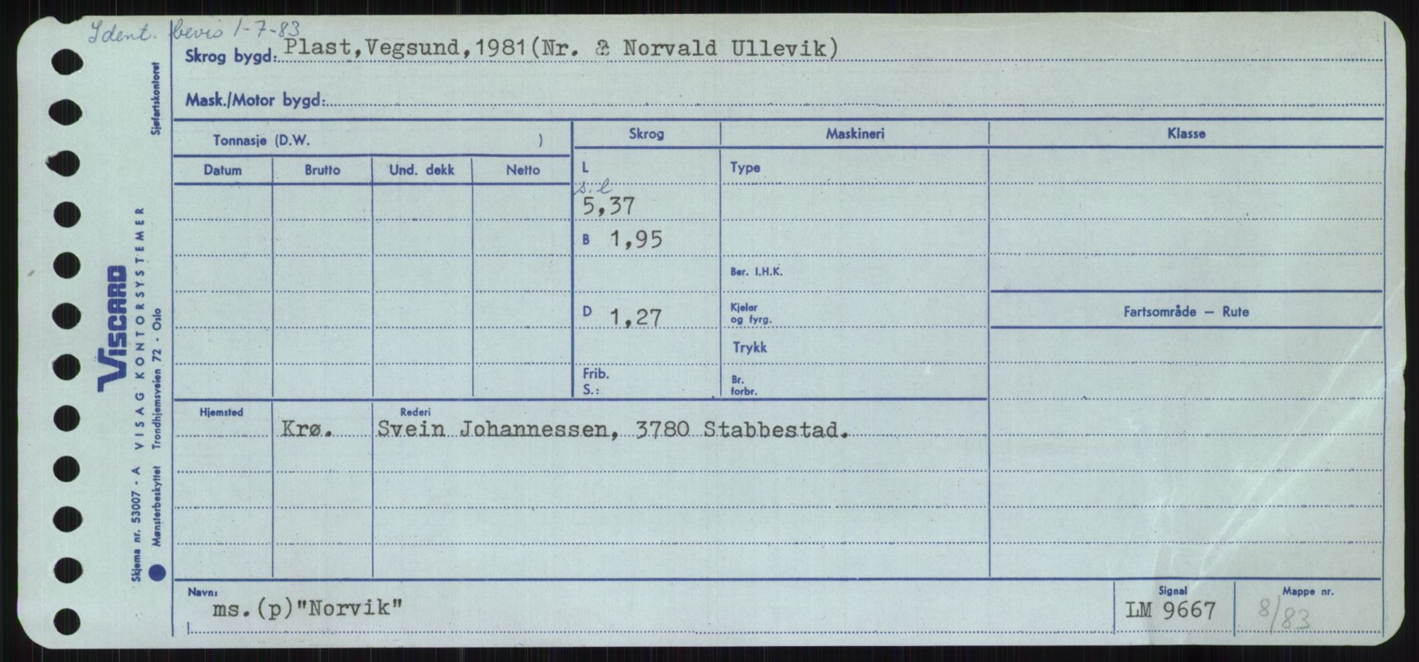 Sjøfartsdirektoratet med forløpere, Skipsmålingen, RA/S-1627/H/Ha/L0004/0001: Fartøy, Mas-R / Fartøy, Mas-Odd, p. 849