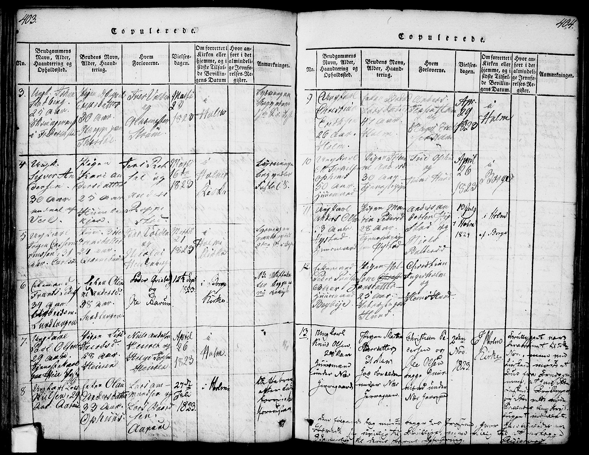 Borge prestekontor Kirkebøker, AV/SAO-A-10903/F/Fa/L0003: Parish register (official) no. I 3, 1815-1836, p. 403-404