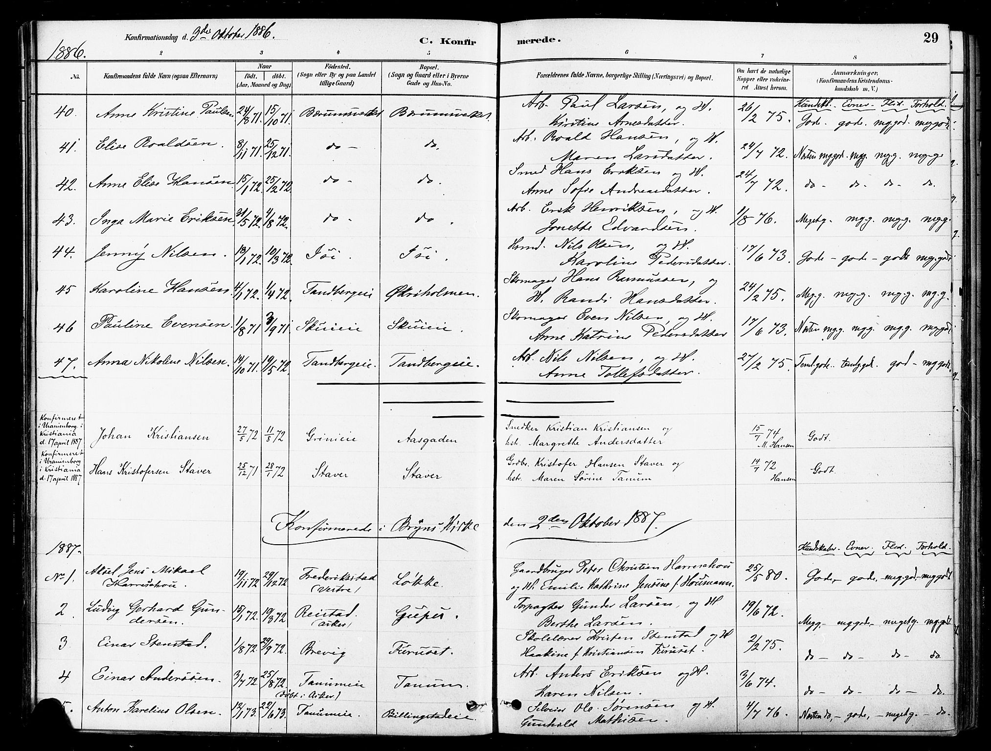 Asker prestekontor Kirkebøker, SAO/A-10256a/F/Fb/L0002: Parish register (official) no. II 2, 1879-1921, p. 29