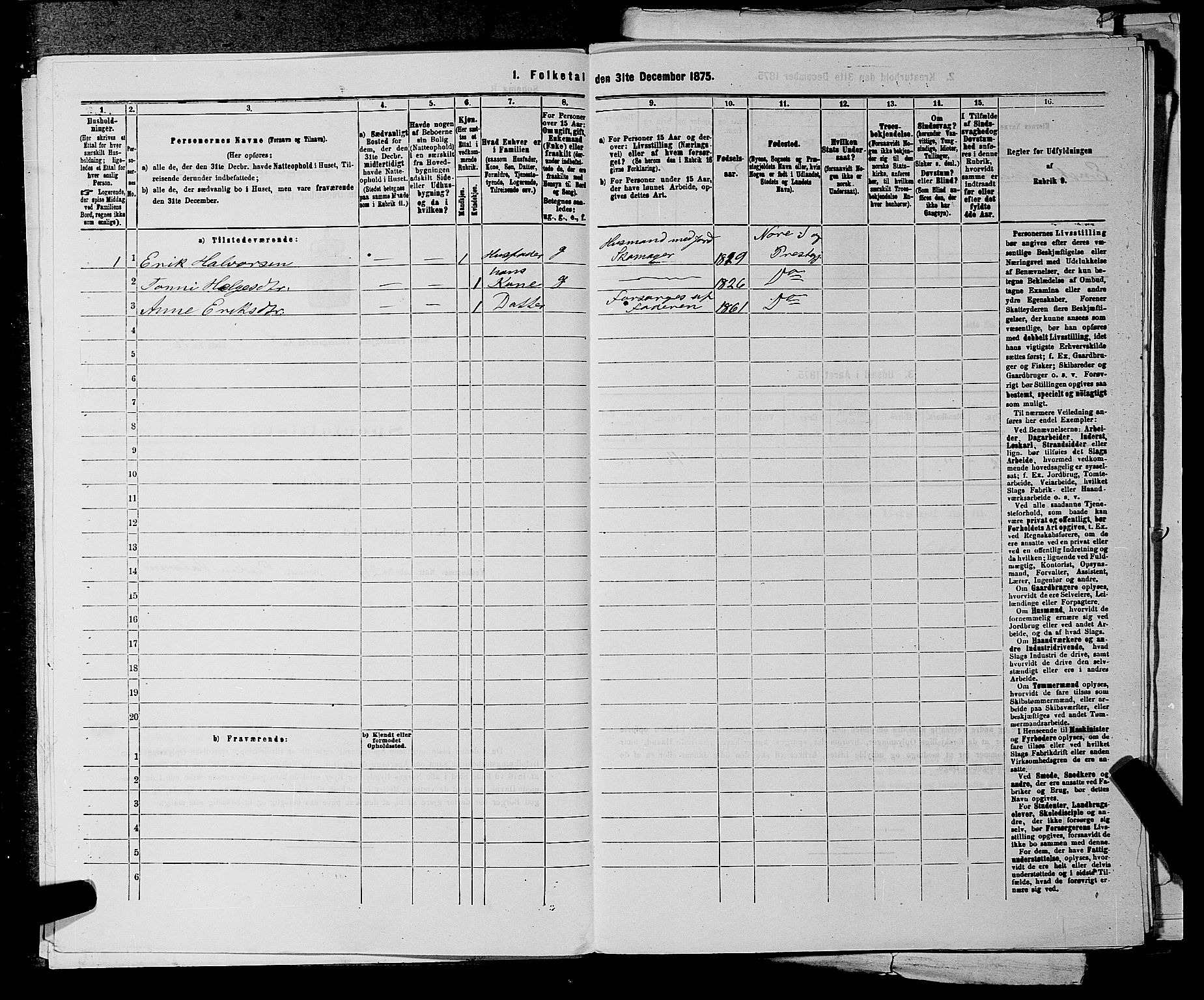 SAKO, 1875 census for 0633P Nore, 1875, p. 956