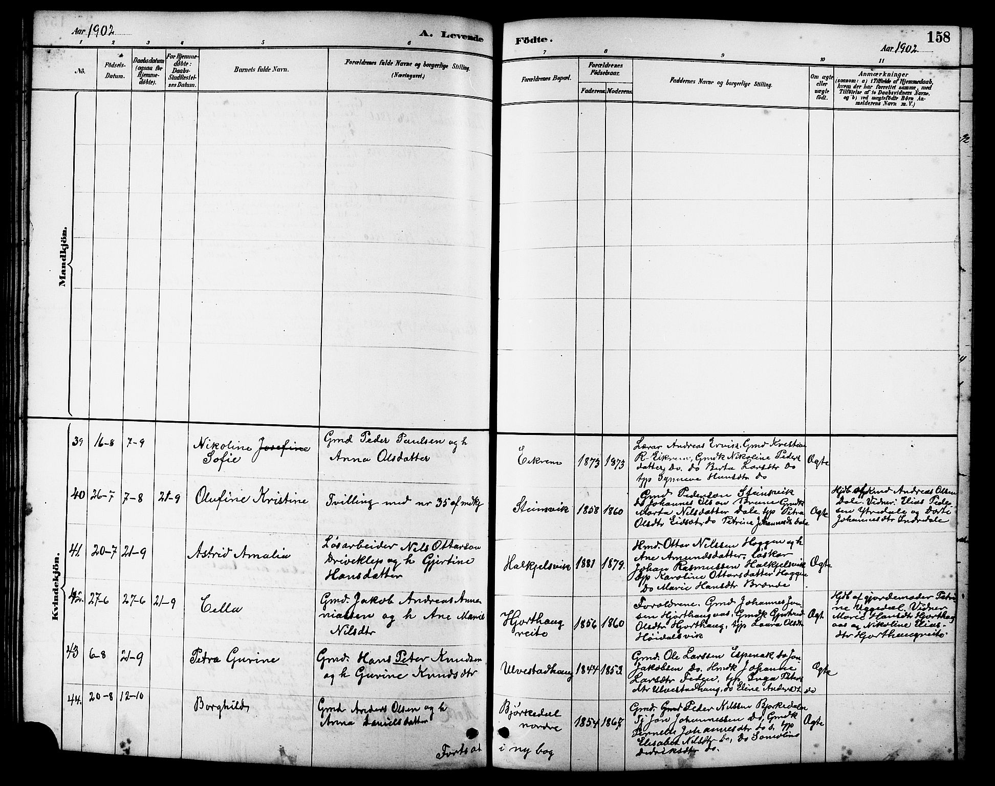 Ministerialprotokoller, klokkerbøker og fødselsregistre - Møre og Romsdal, AV/SAT-A-1454/511/L0158: Parish register (copy) no. 511C04, 1884-1903, p. 158