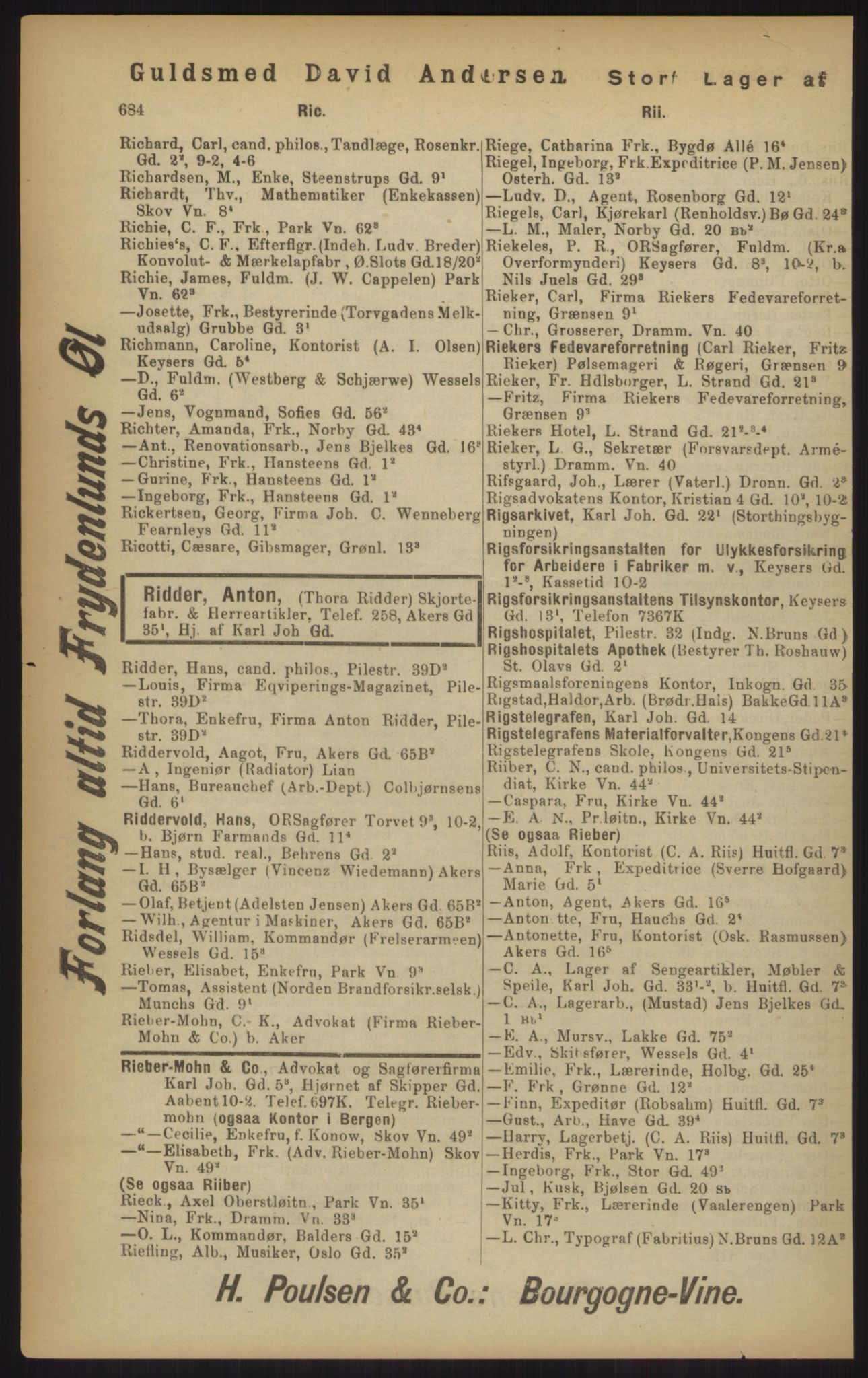 Kristiania/Oslo adressebok, PUBL/-, 1902, p. 684