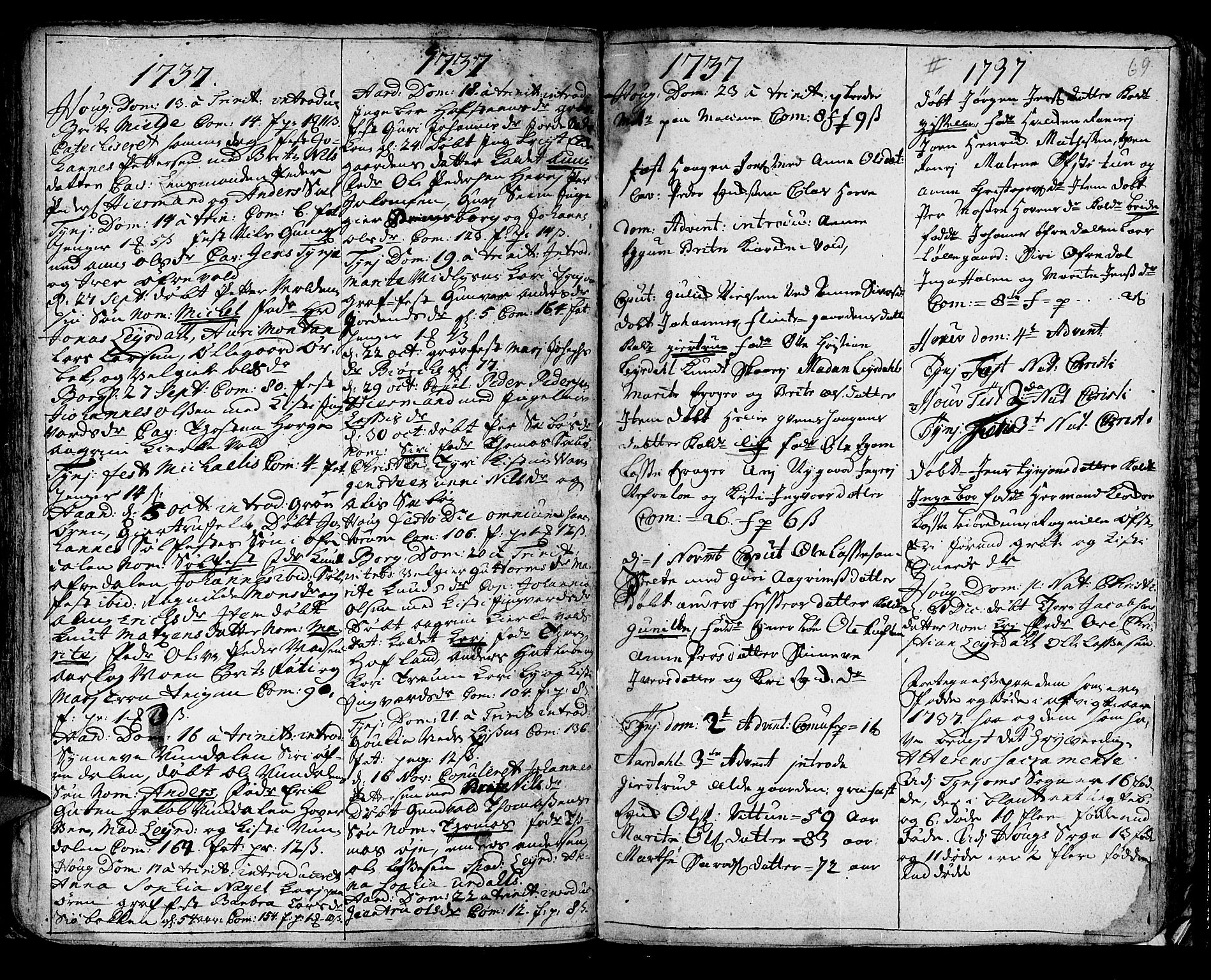 Lærdal sokneprestembete, SAB/A-81201: Parish register (official) no. A 1, 1711-1752, p. 69