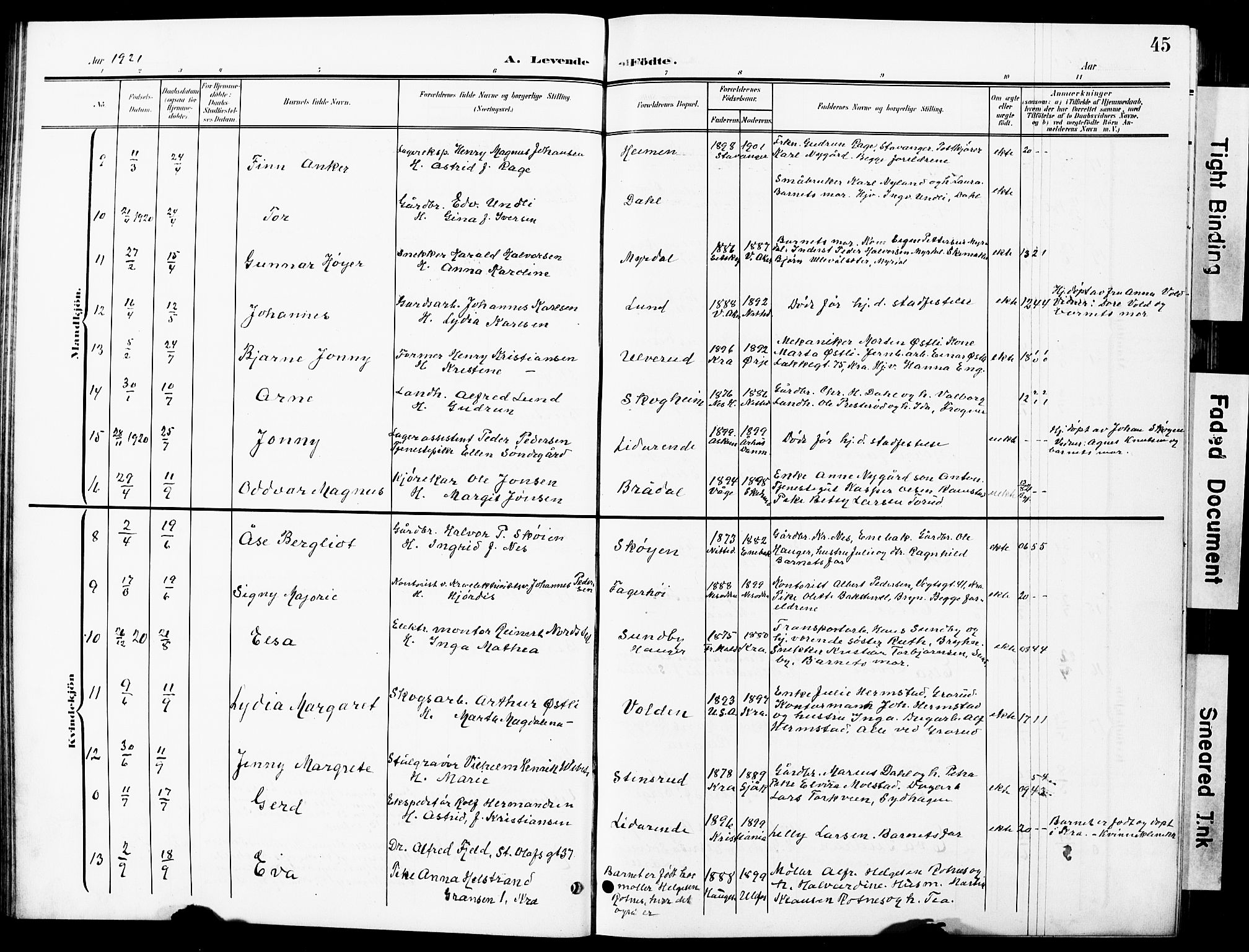 Nittedal prestekontor Kirkebøker, SAO/A-10365a/G/Ga/L0003: Parish register (copy) no. I 3, 1902-1929, p. 45
