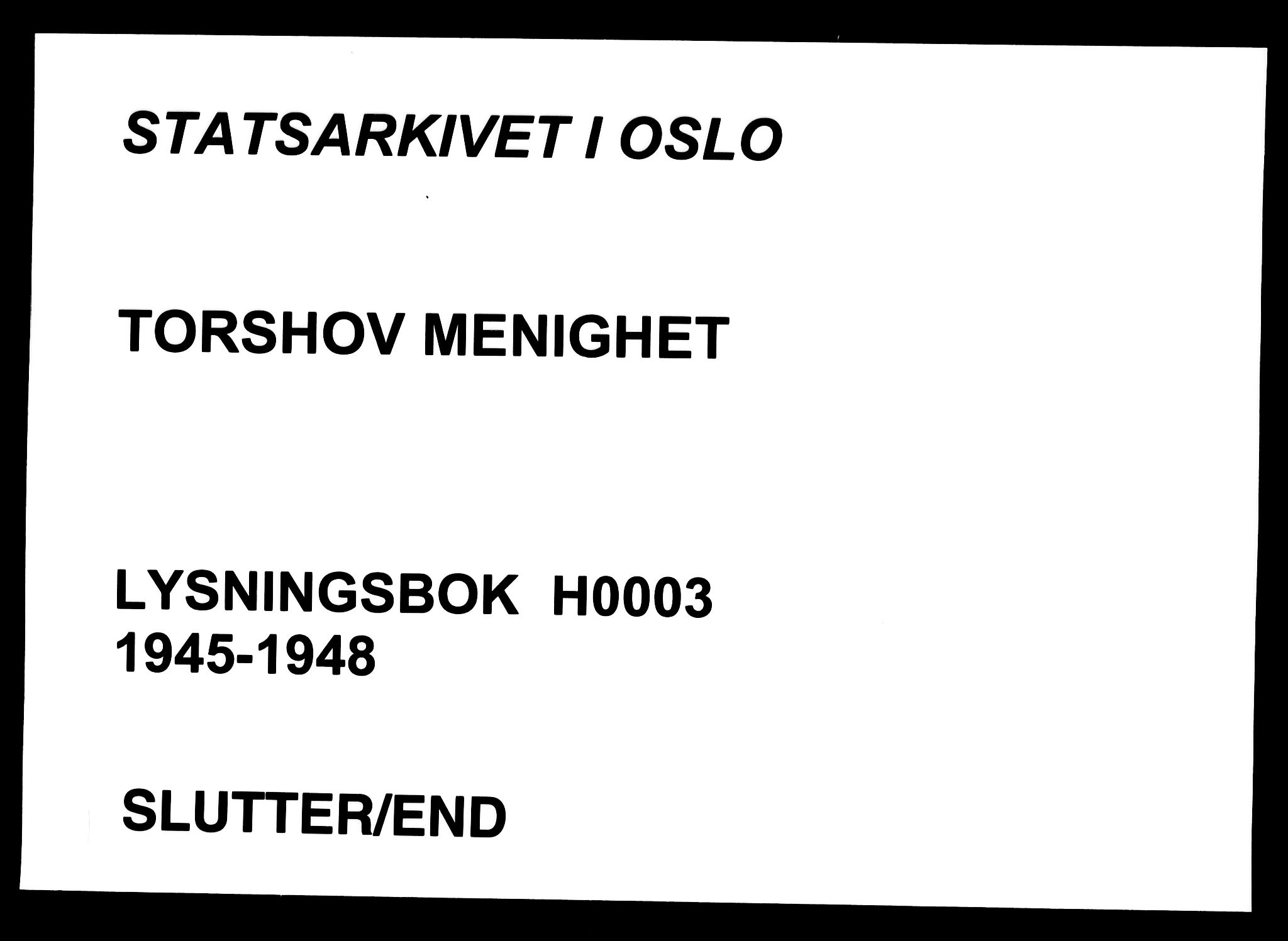 Torshov prestekontor Kirkebøker, AV/SAO-A-10238a/H/Ha/L0003: Banns register no. 3, 1945-1948