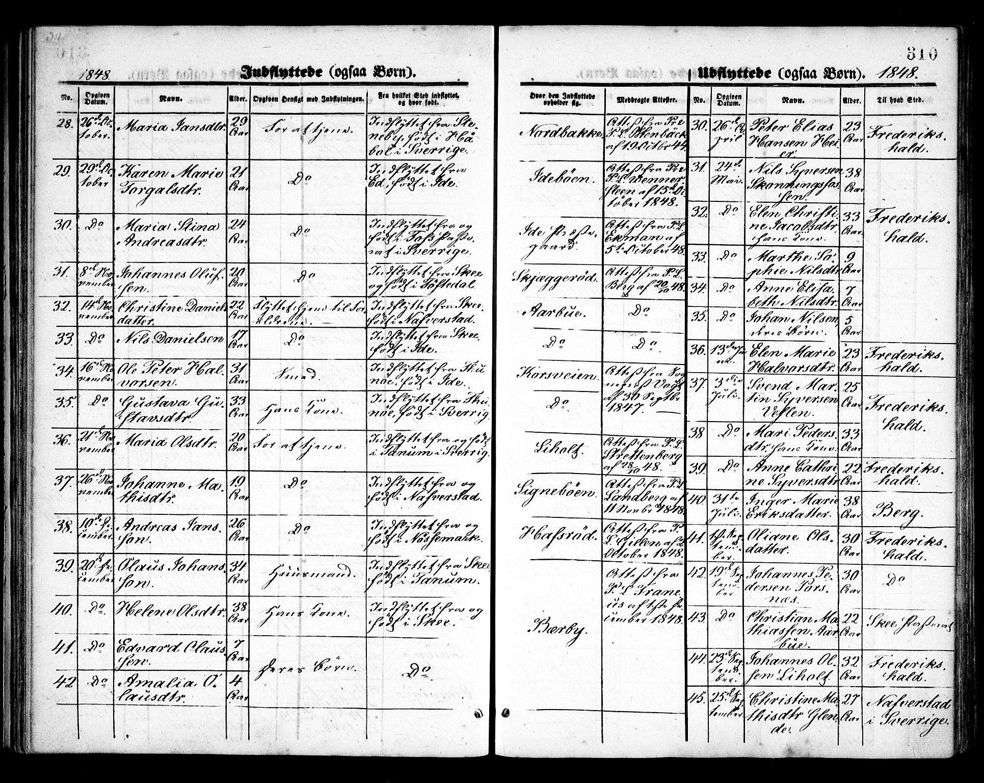 Idd prestekontor Kirkebøker, SAO/A-10911/F/Fc/L0004b: Parish register (official) no. III 4B, 1848-1860, p. 310