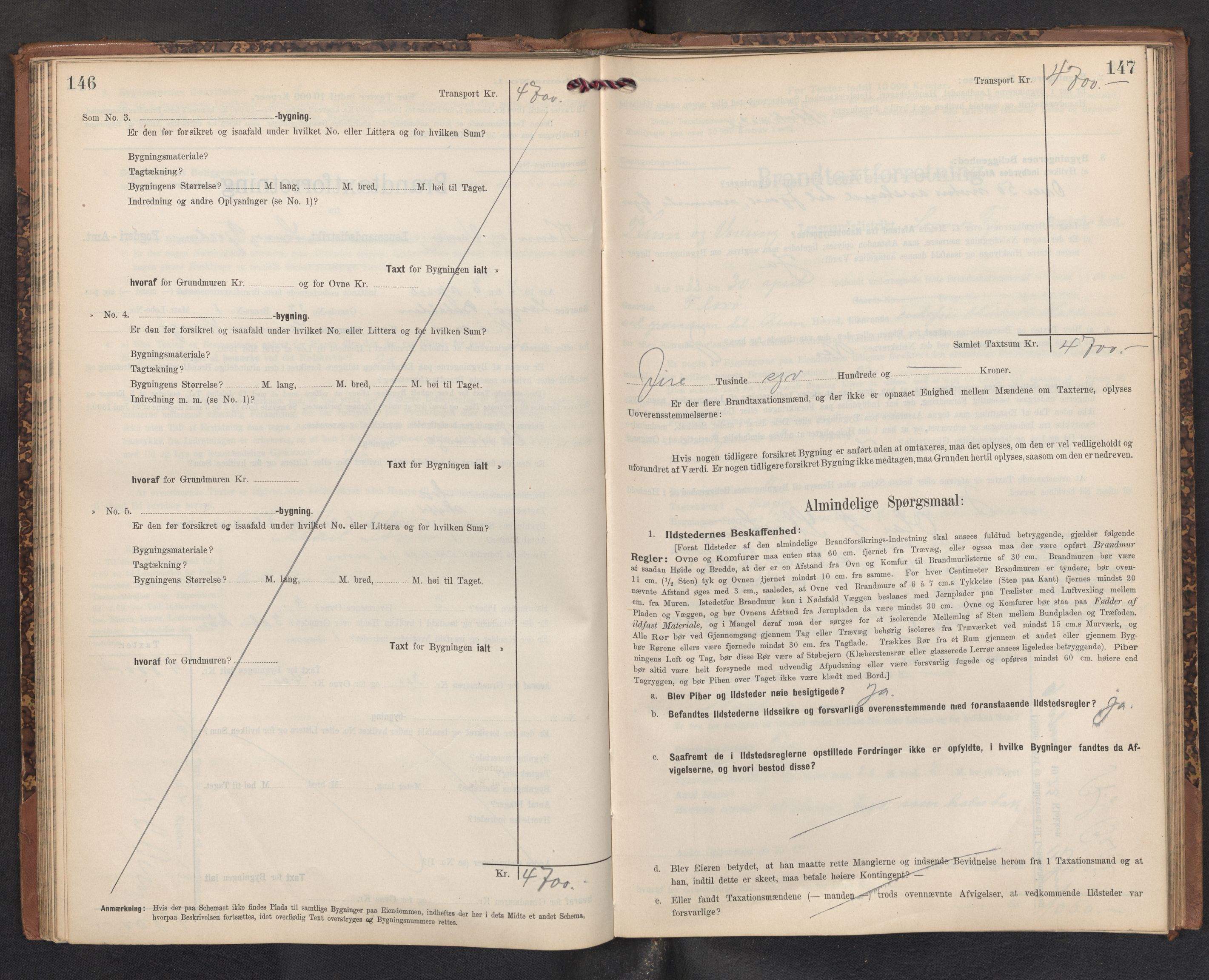 Lensmannen i Kinn, AV/SAB-A-28801/0012/L0005: Branntakstprotokoll, skjematakst, 1903-1938, p. 146-147