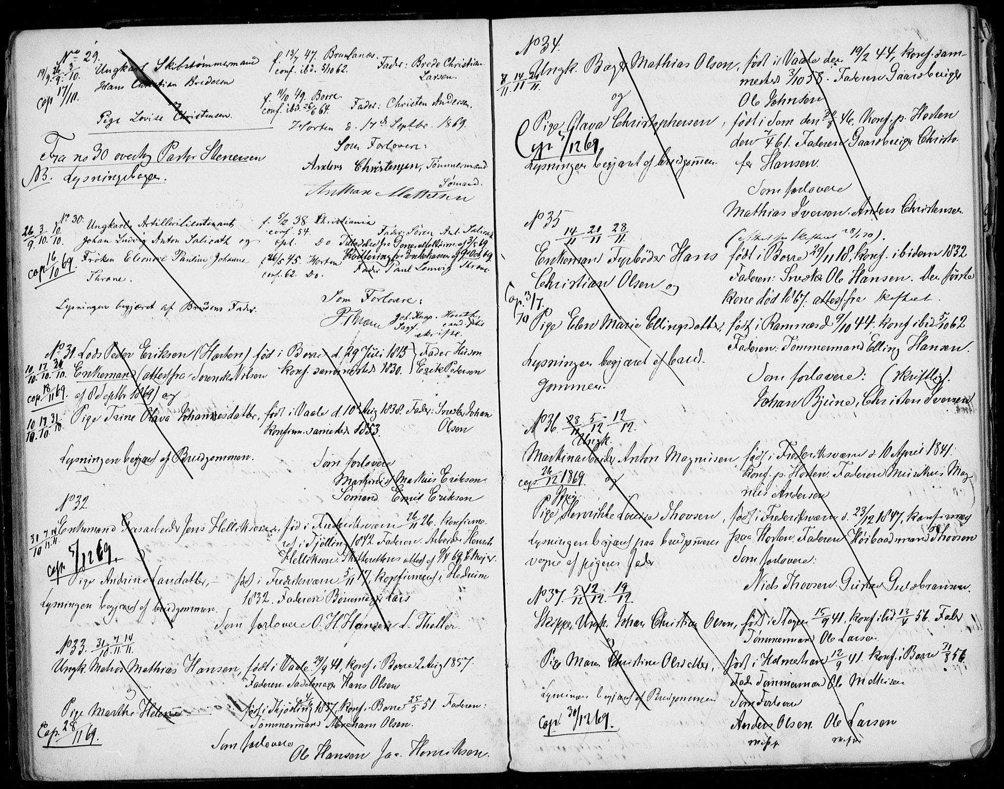 Horten kirkebøker, AV/SAKO-A-348/H/Ha/L0001: Banns register no. 1, 1855-1881
