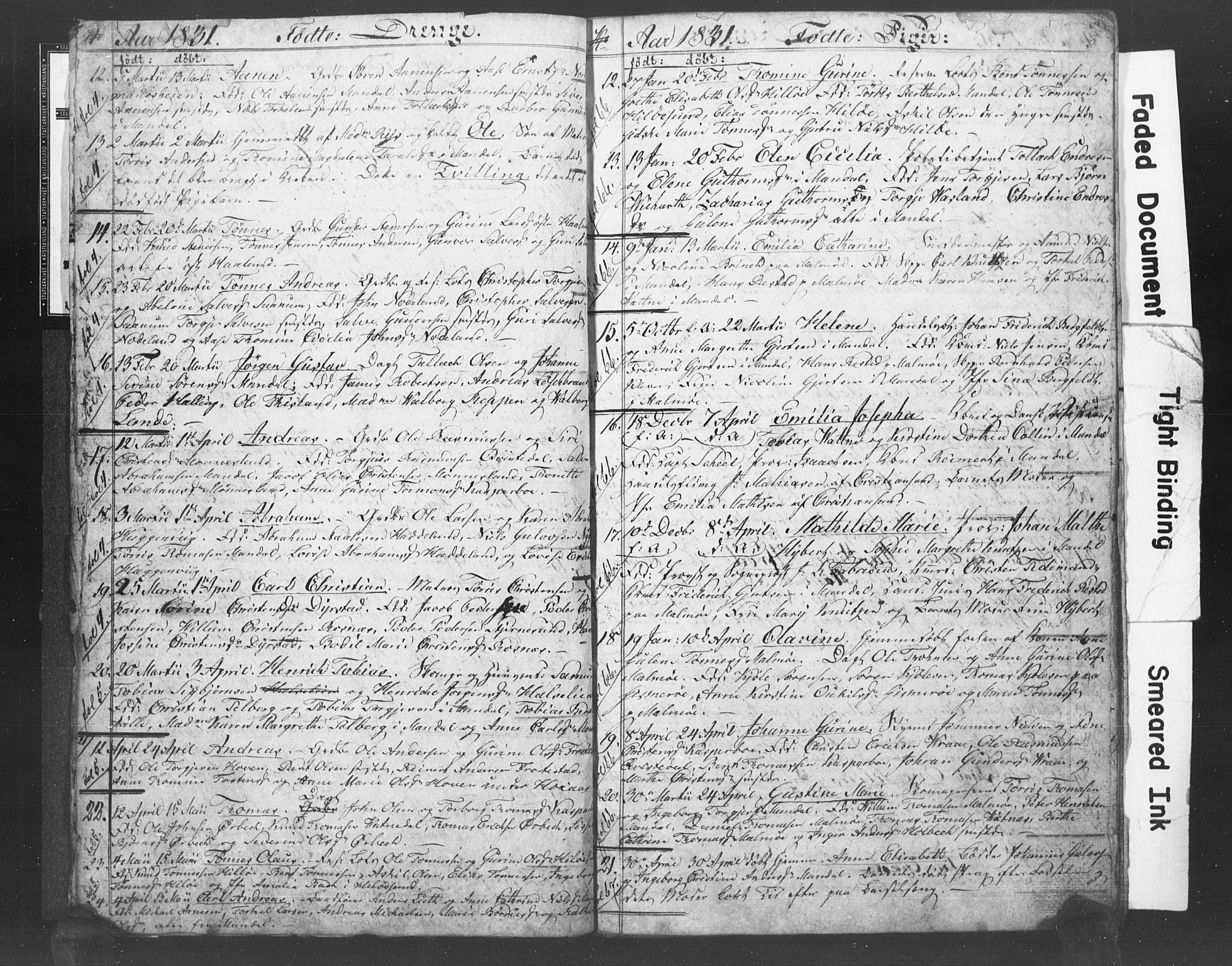 Mandal sokneprestkontor, SAK/1111-0030/F/Fb/Fba/L0003: Parish register (copy) no. B 1B, 1831-1834, p. 3