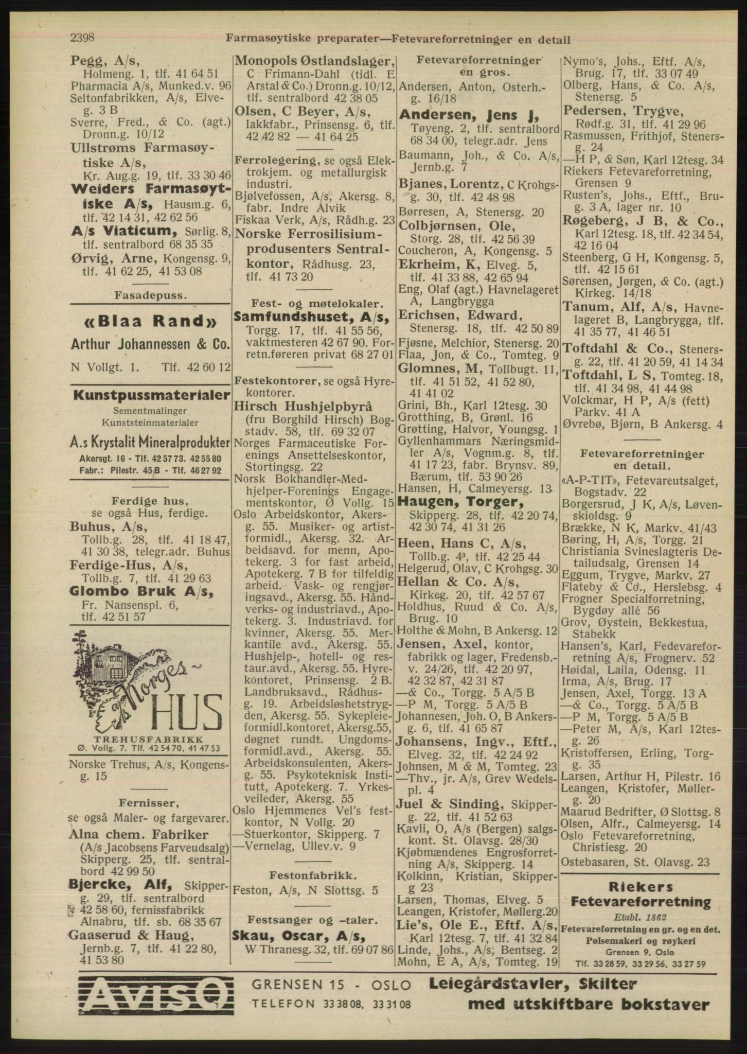 Kristiania/Oslo adressebok, PUBL/-, 1948, p. 2398