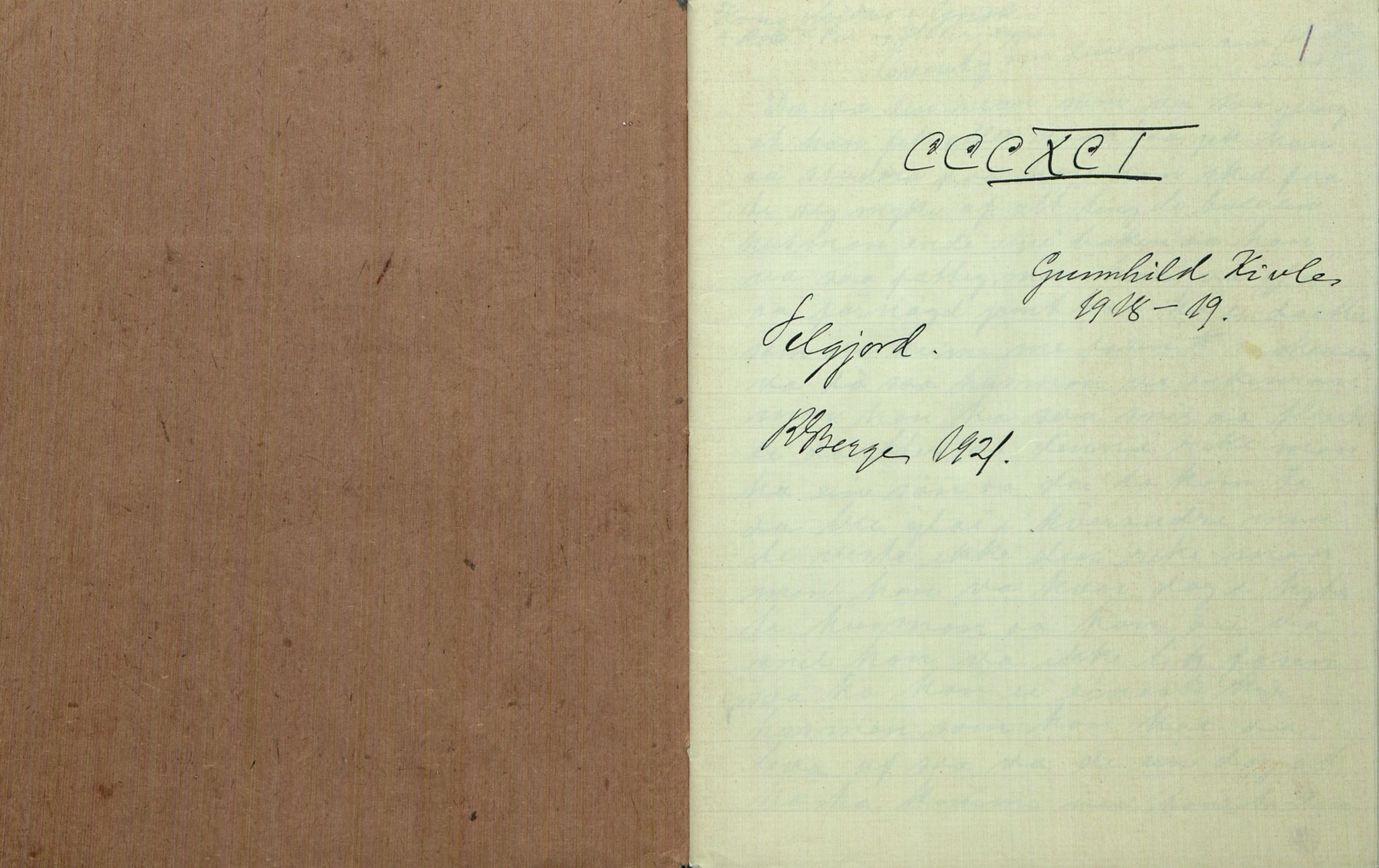 Rikard Berge, TEMU/TGM-A-1003/F/L0011/0011: 381-399 / 391 Oppskrifter av Gunnhild Kivle, 1918-1919, p. 1