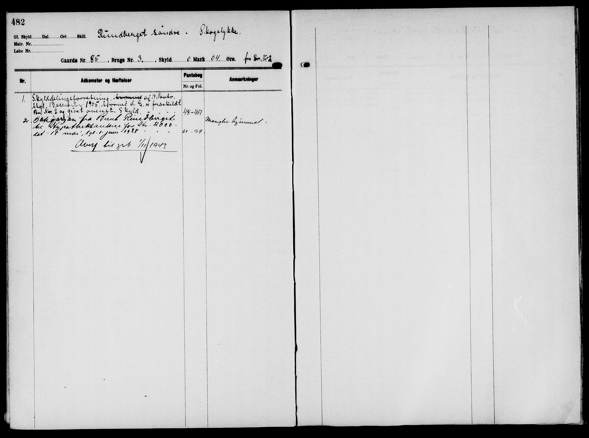 Solør tingrett, AV/SAH-TING-008/H/Ha/Hak/L0006: Mortgage register no. VI, 1900-1935, p. 482