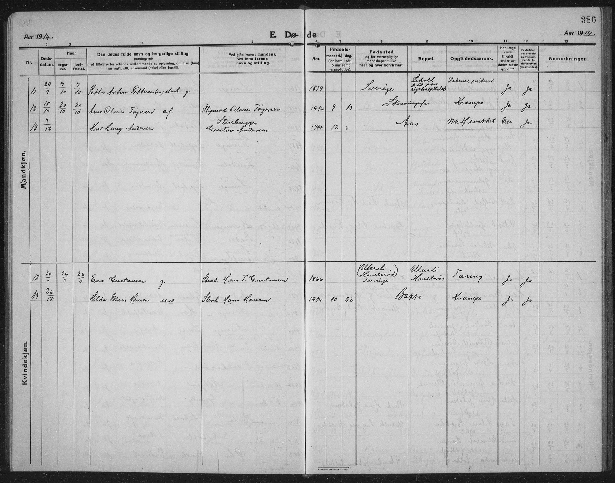Idd prestekontor Kirkebøker, SAO/A-10911/G/Gb/L0003: Parish register (copy) no. II 3, 1914-1940, p. 386